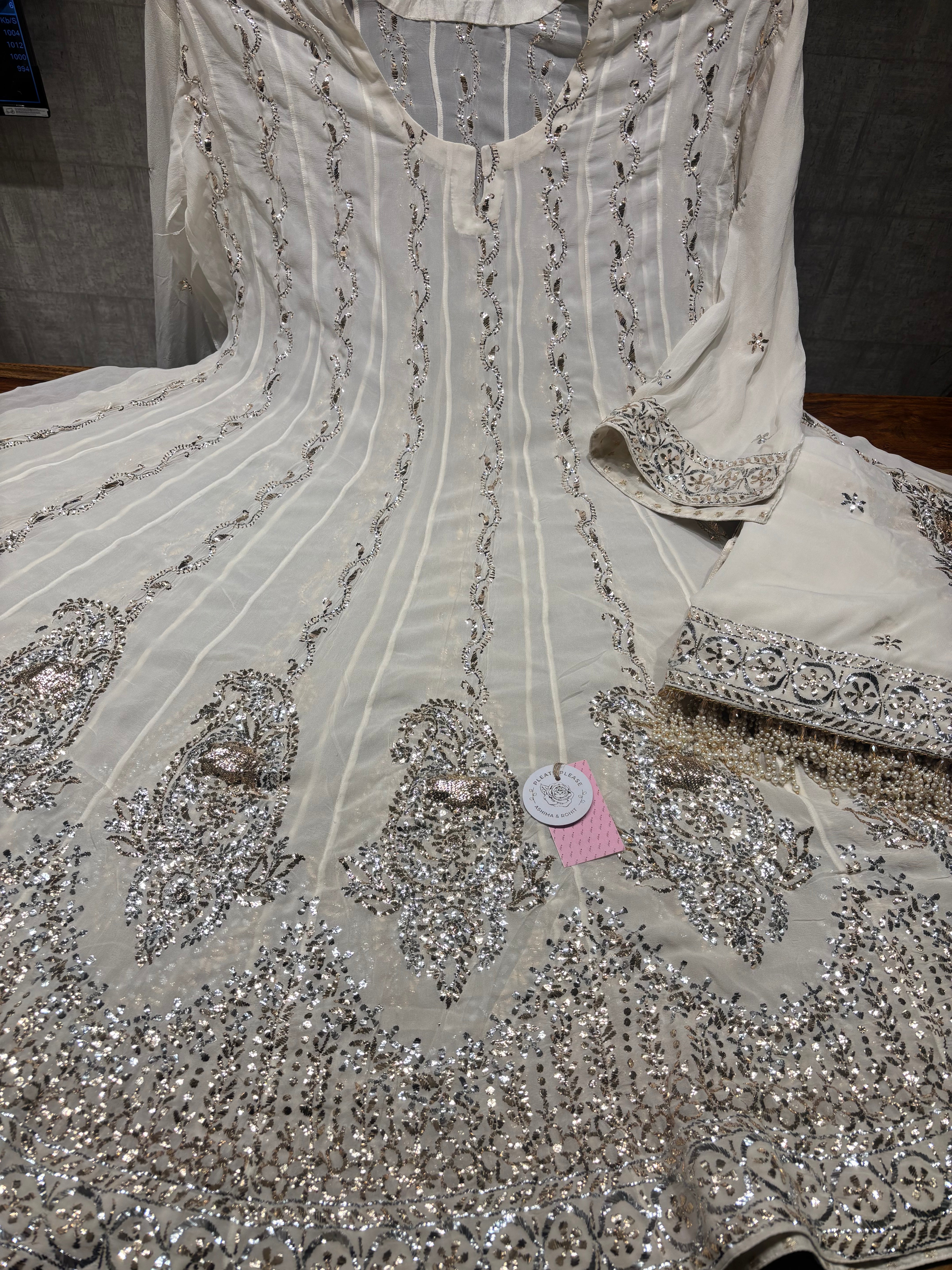 Dyeable Pure & Premium Georgette Badla Anarkali & Dupatta