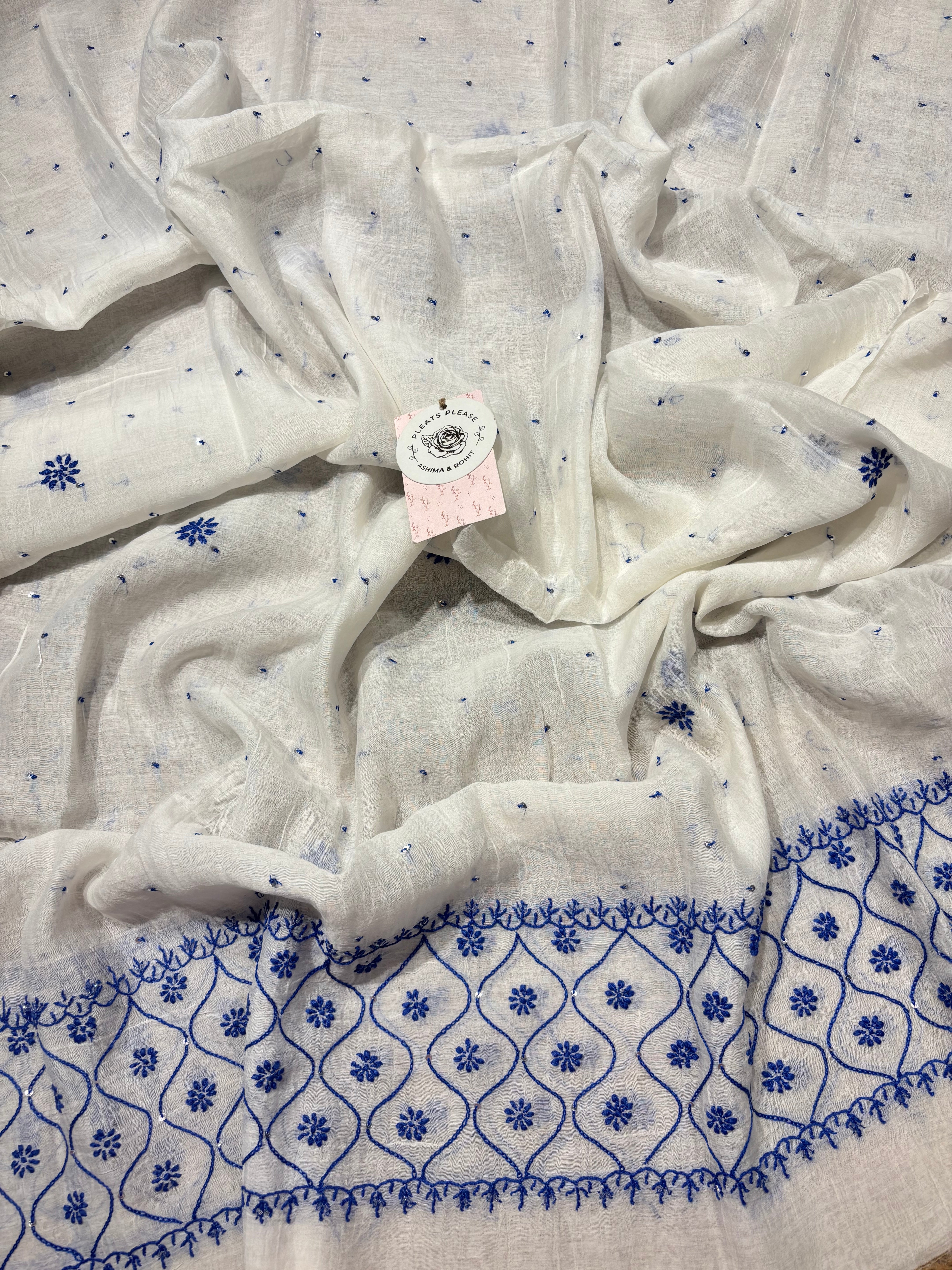 Dyeable Chanderi Mul Chikankari Anarkali & Dupatta Set