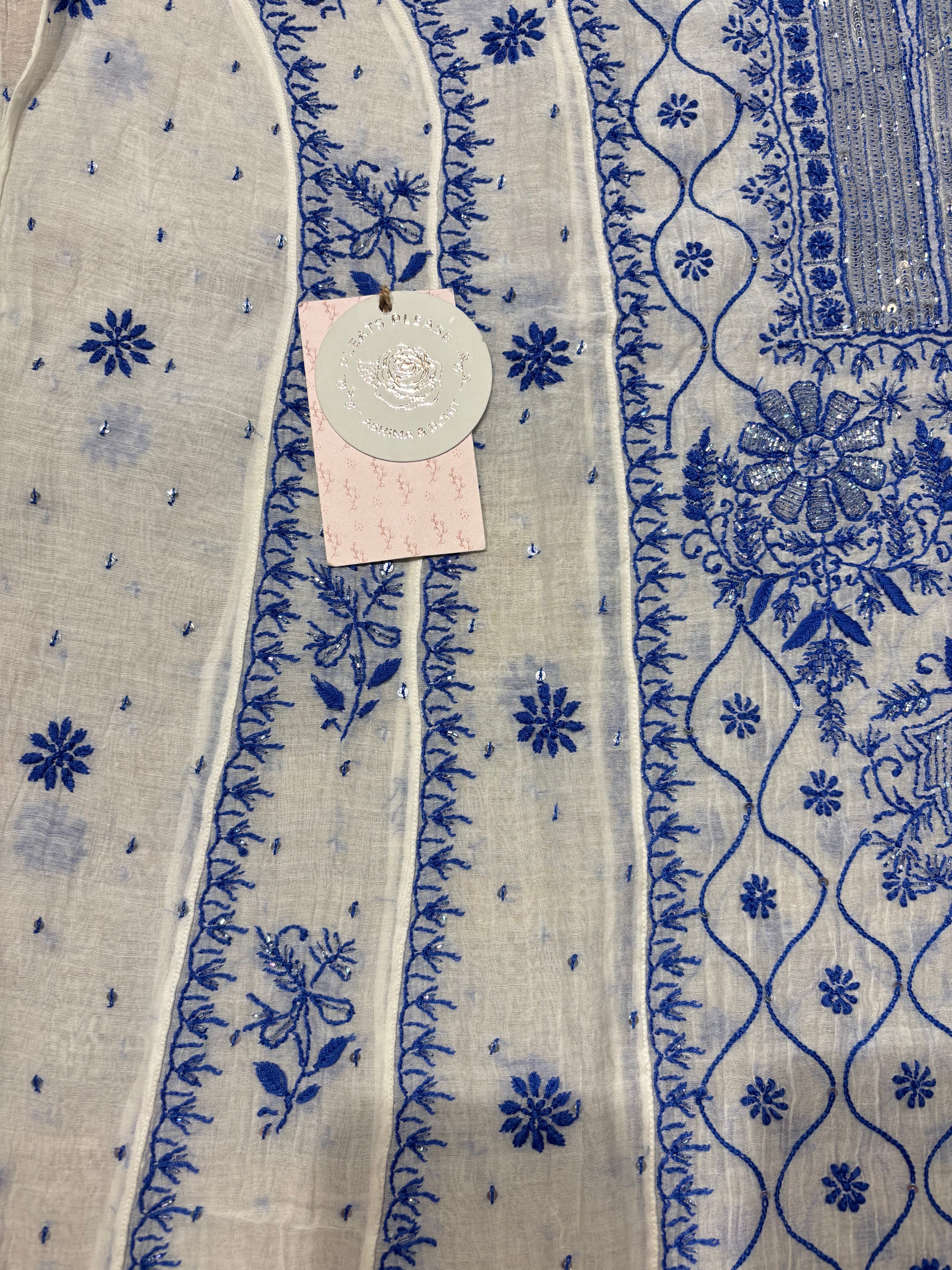 Dyeable Chanderi Mul Chikankari Anarkali & Dupatta Set