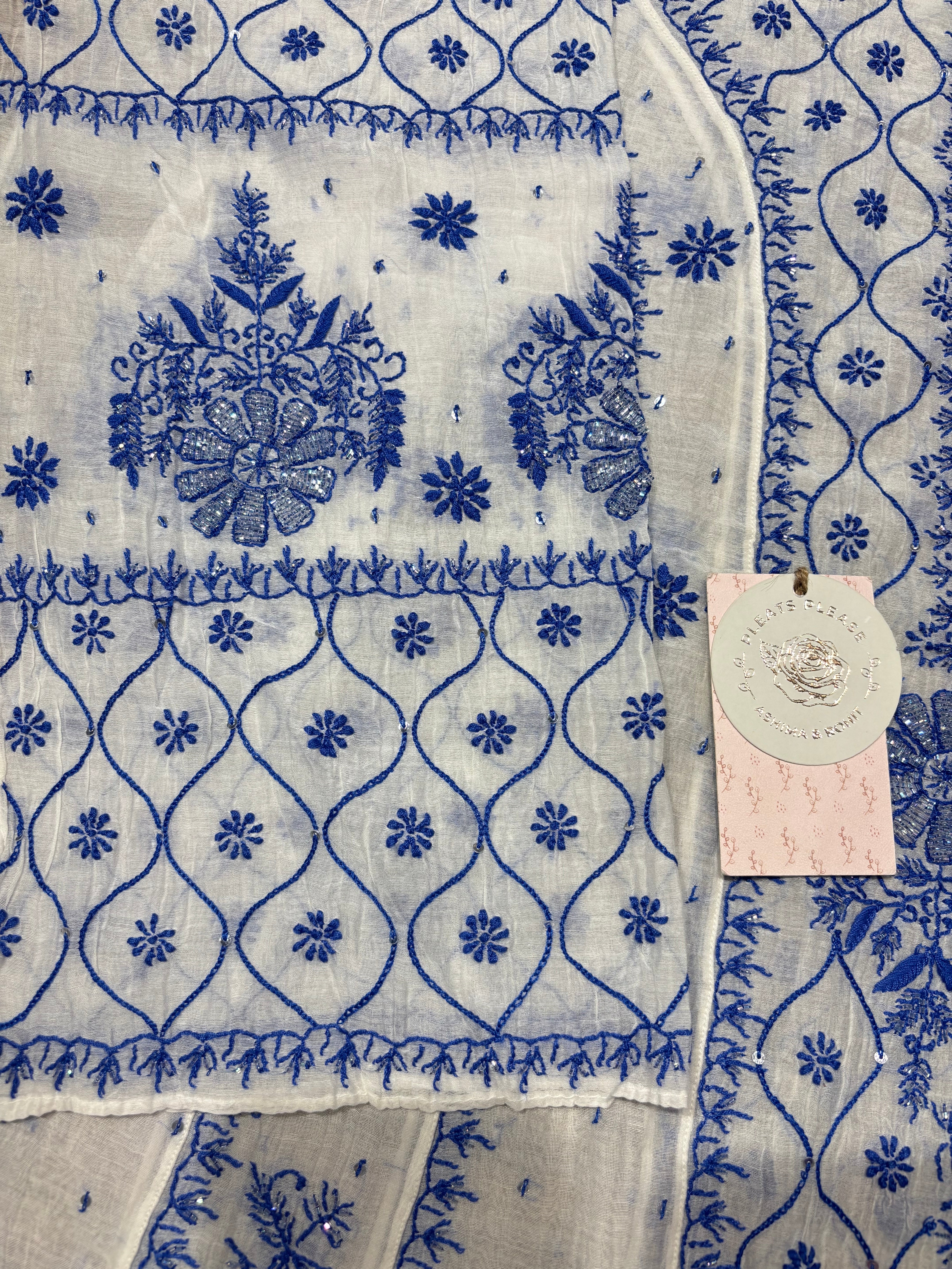 Dyeable Chanderi Mul Chikankari Anarkali & Dupatta Set