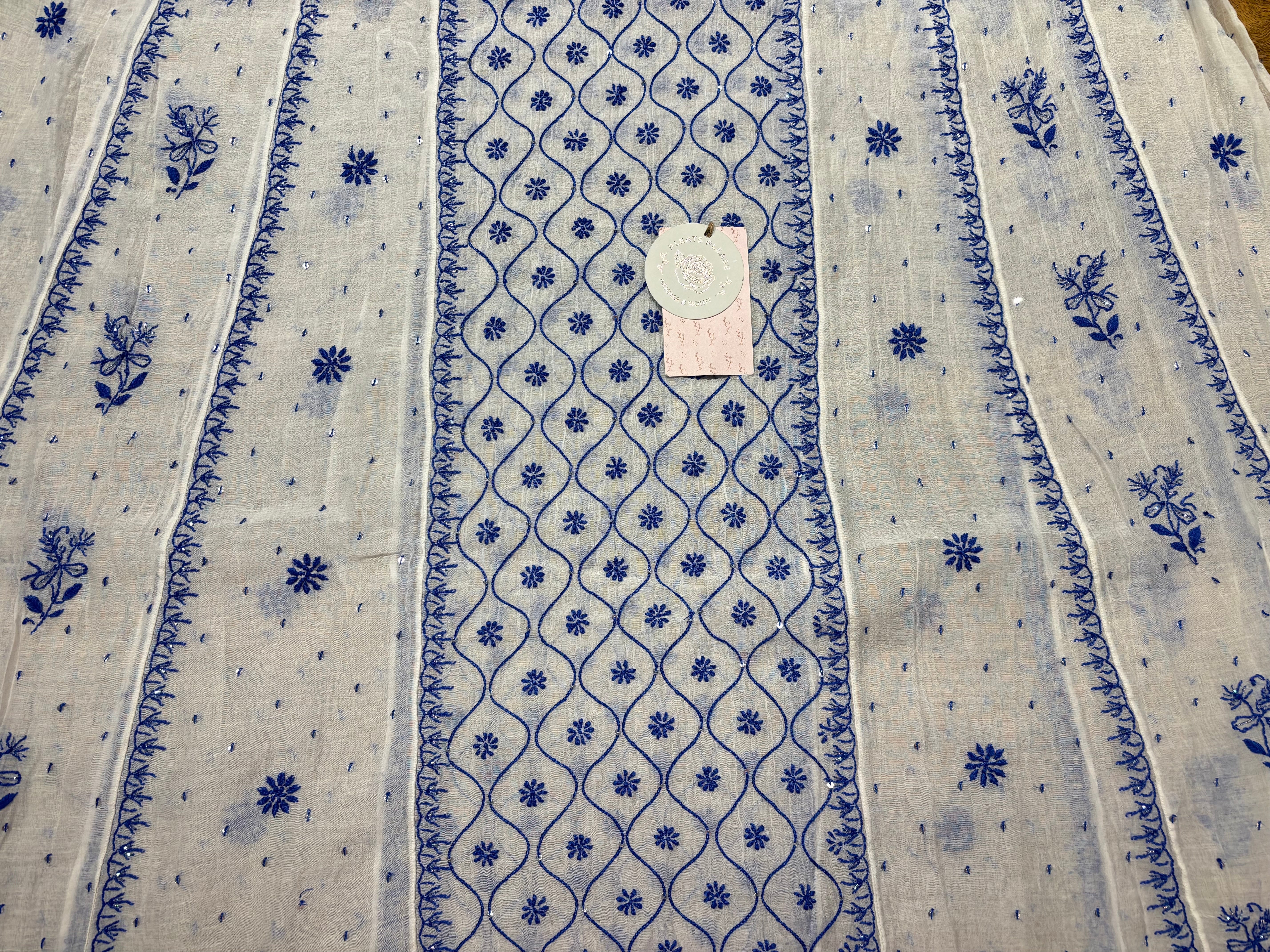 Dyeable Chanderi Mul Chikankari Anarkali & Dupatta Set