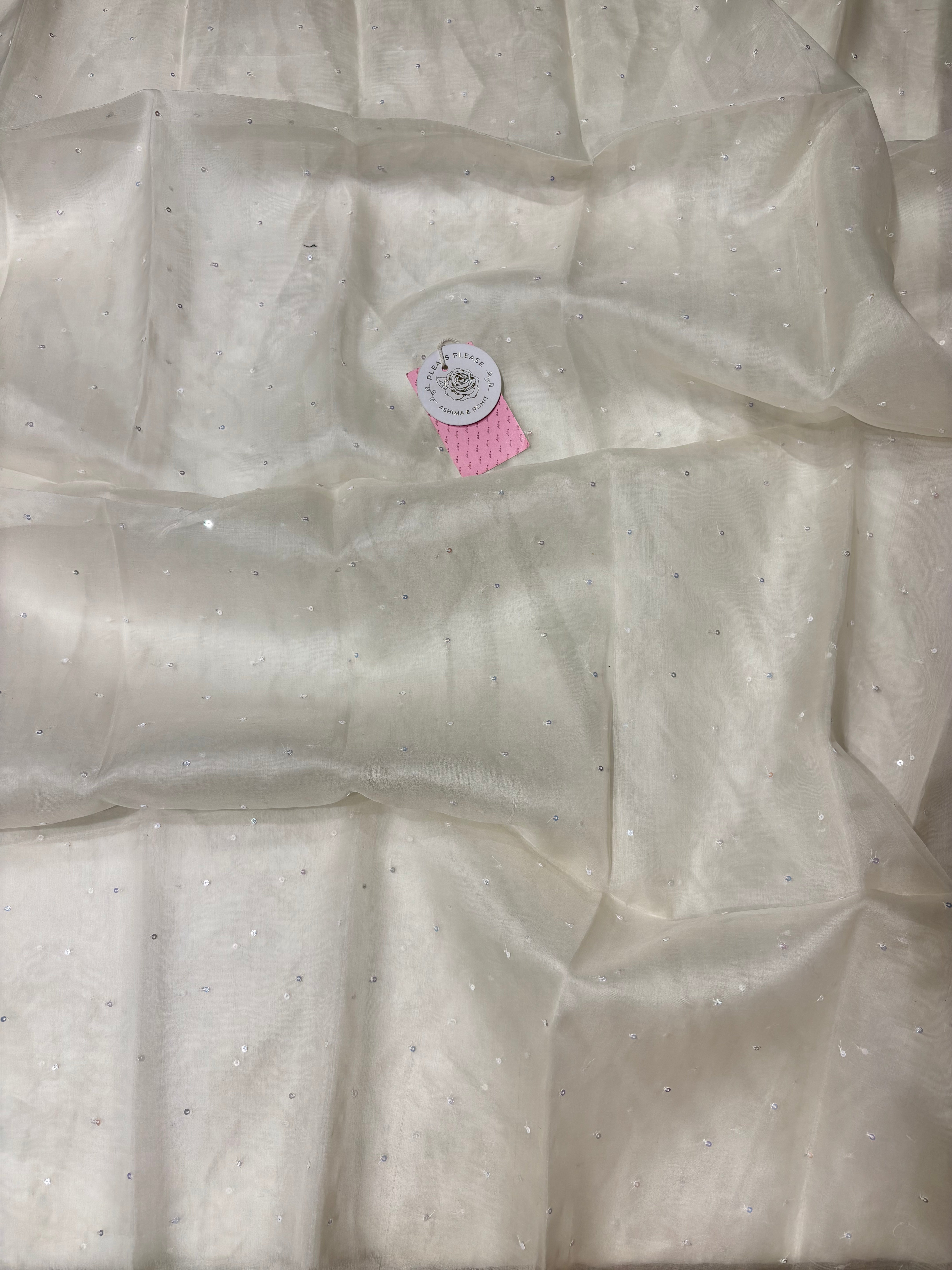 Dyeable White Pure Organza Silk Kurta & Dupatta