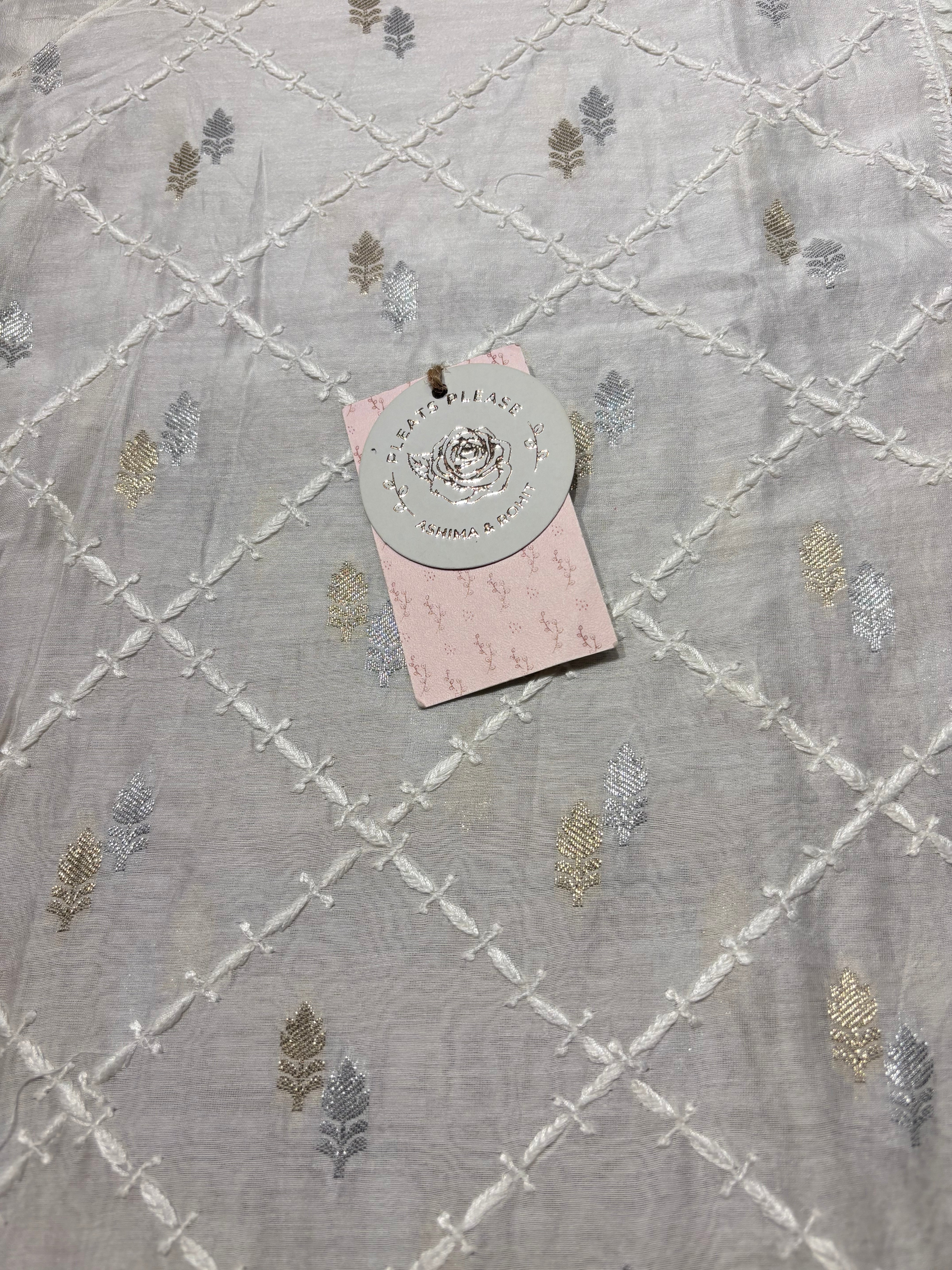 Dyeable Chanderi Silk Chikankari Men’s Kurta