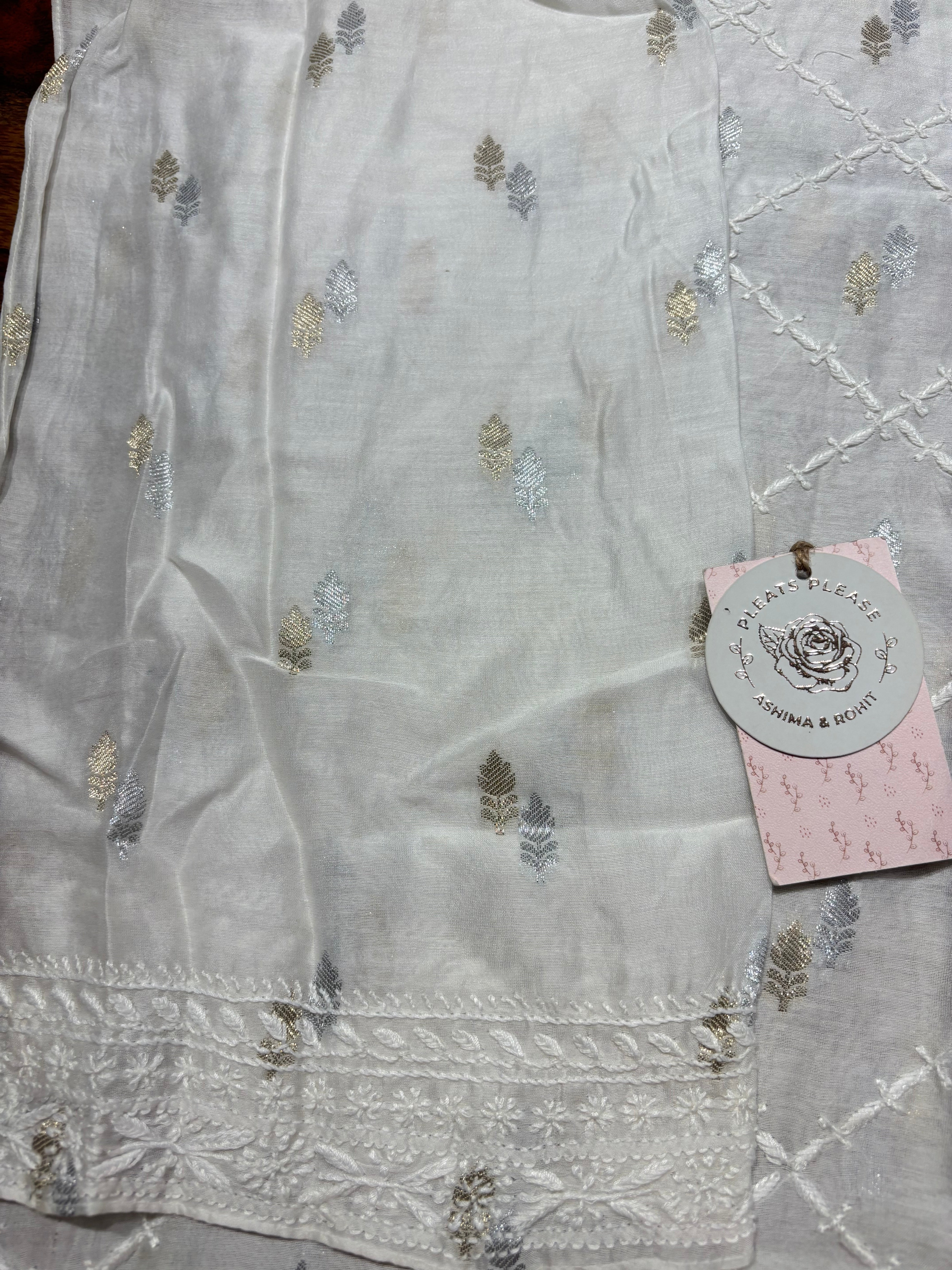 Dyeable Chanderi Silk Chikankari Men’s Kurta