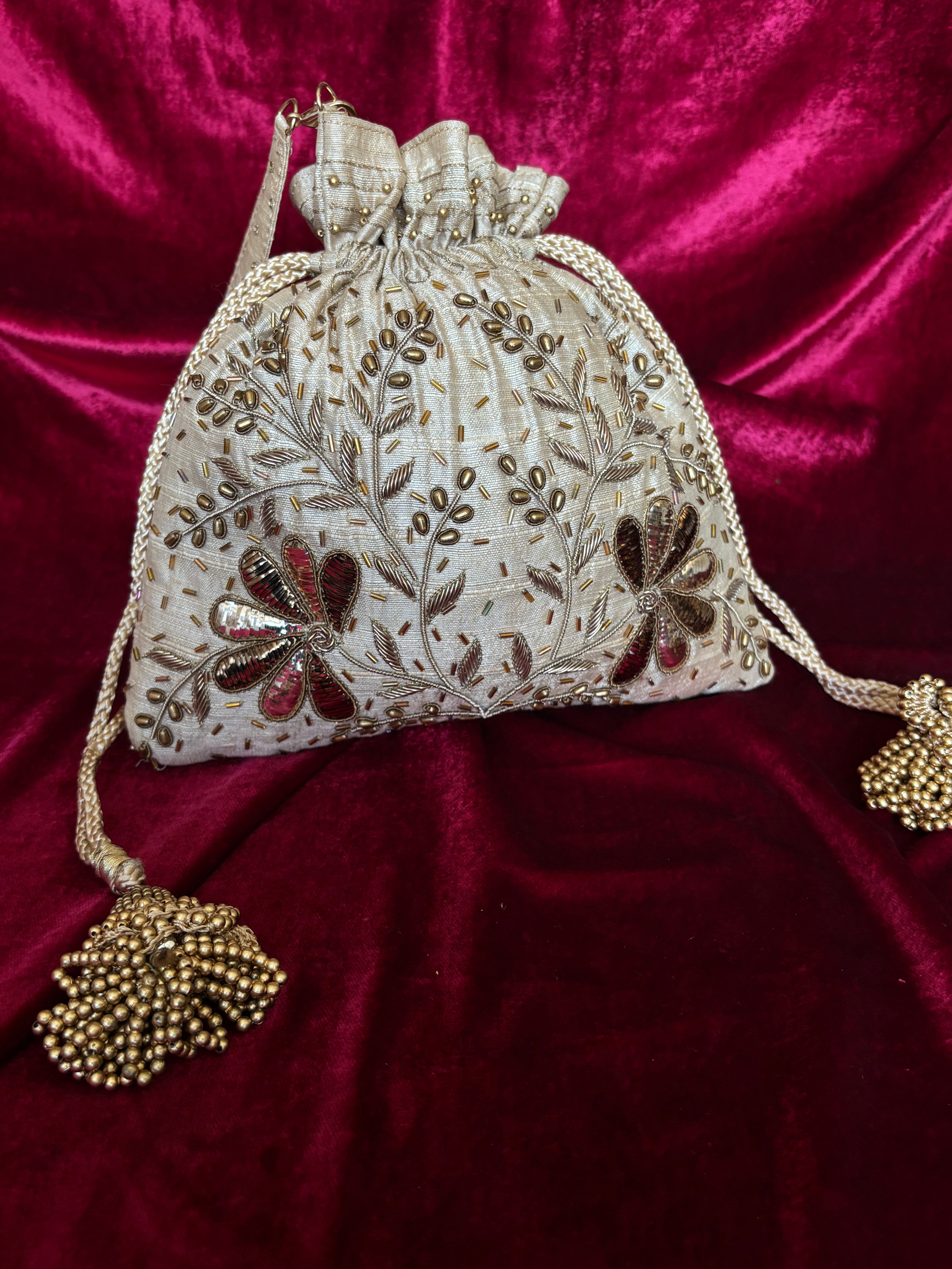 Ivory Zardozi & Mukaish Potli