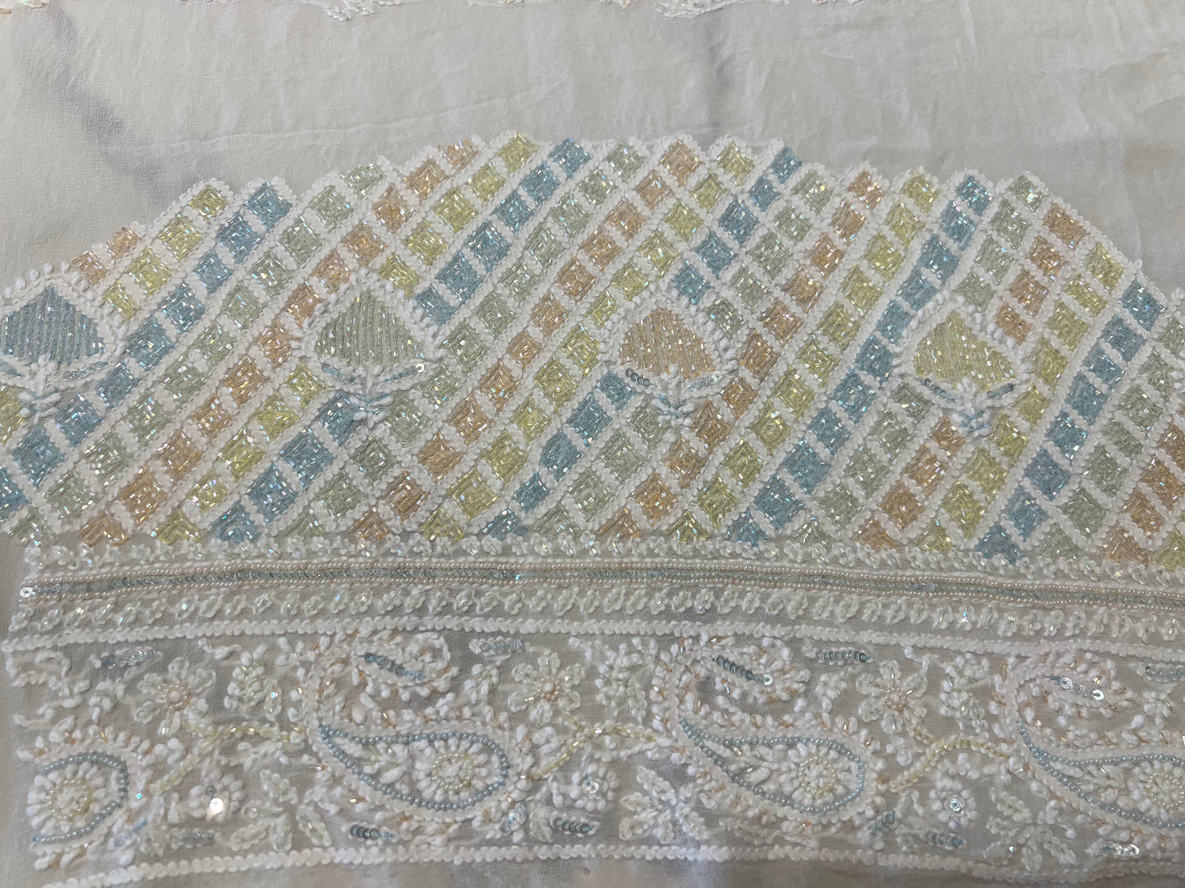 Dyeable Pure Georgette Chikankari Lehanga