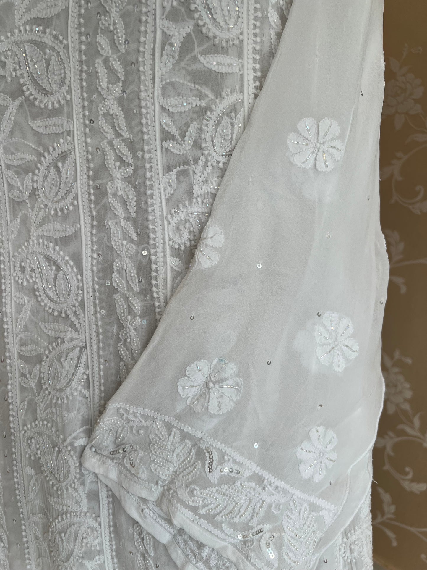 Georgette Chikankari Anarkali  Kurta & Dupatta