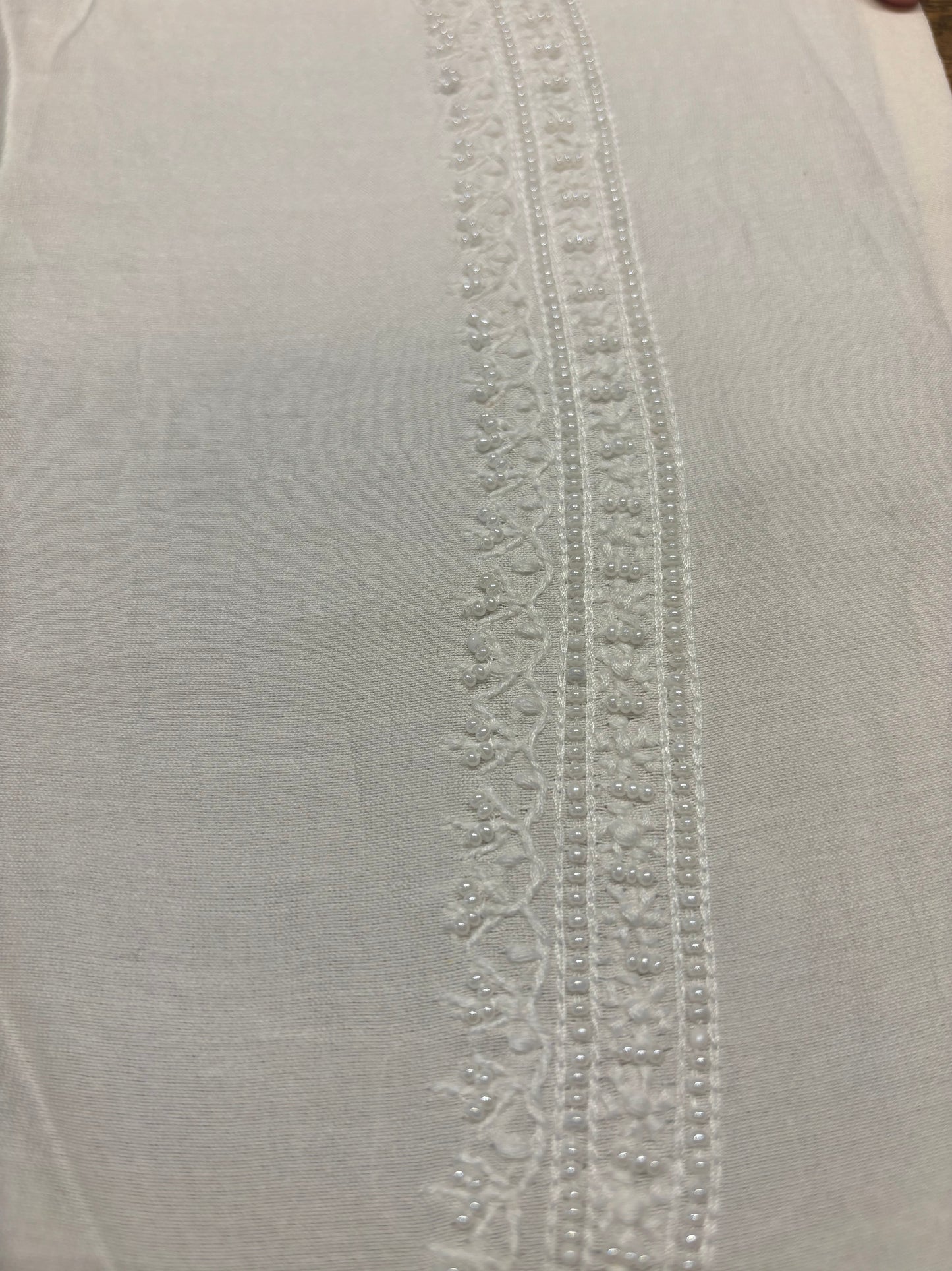 Dyeable Chanderi Silk Chikankari Men's Kurta