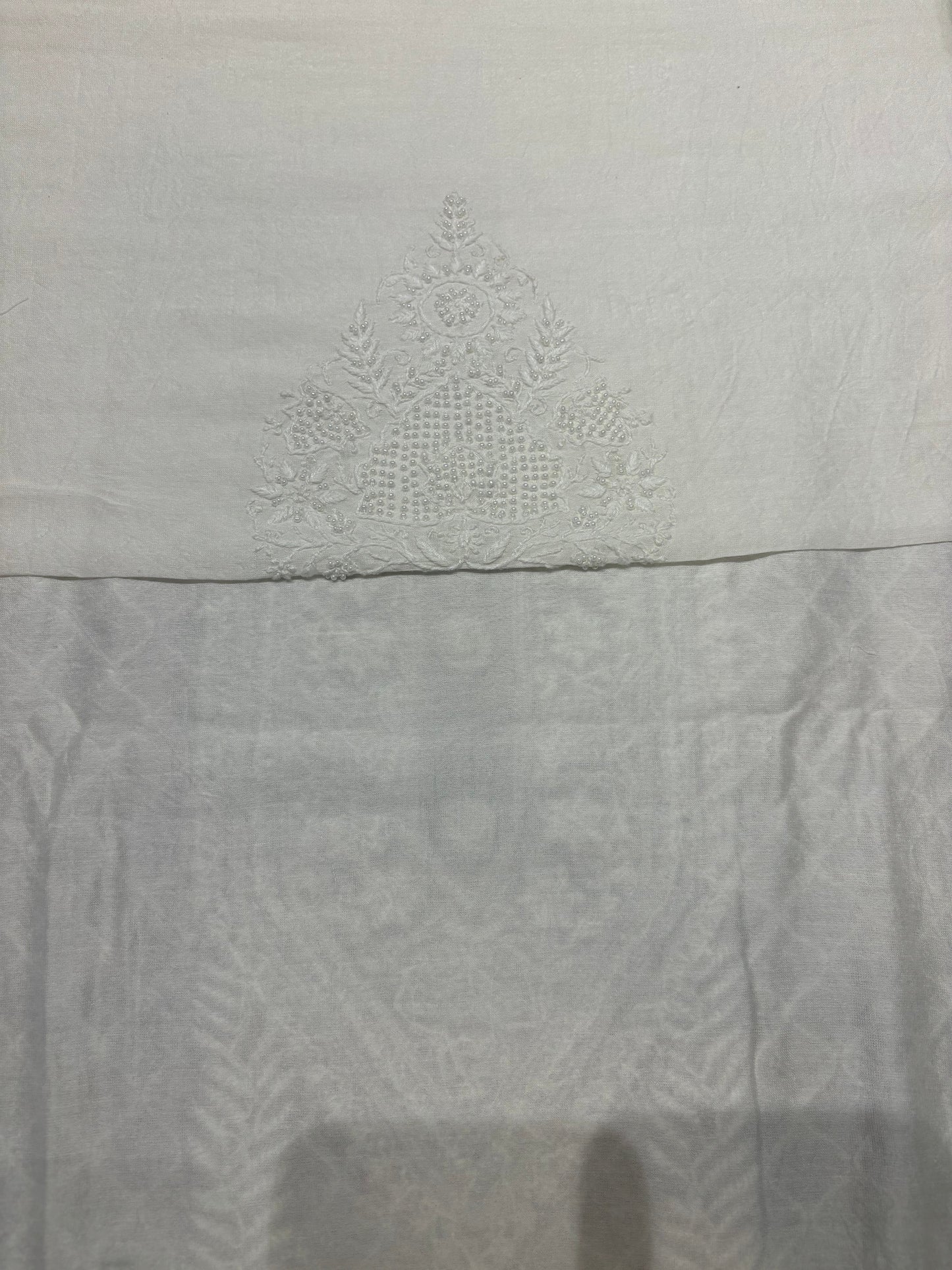 Dyeable Chanderi Silk Chikankari Men's Kurta