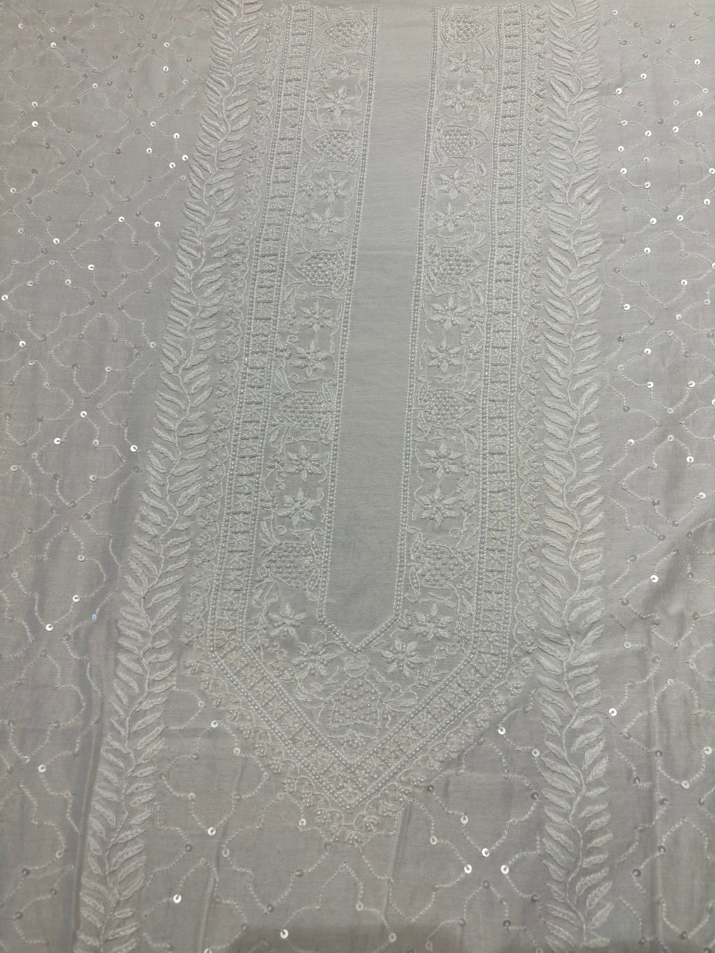 Dyeable Chanderi Silk Chikankari Men's Kurta