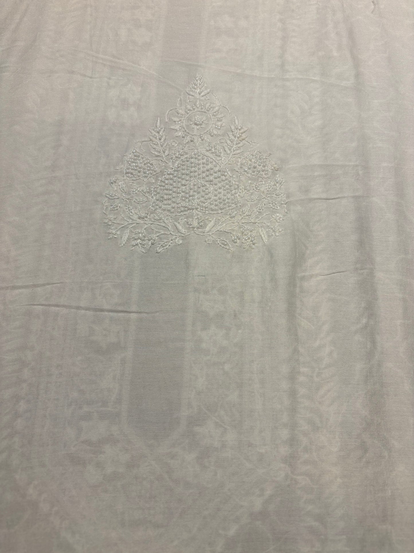 Dyeable Chanderi Silk Chikankari Men's Kurta