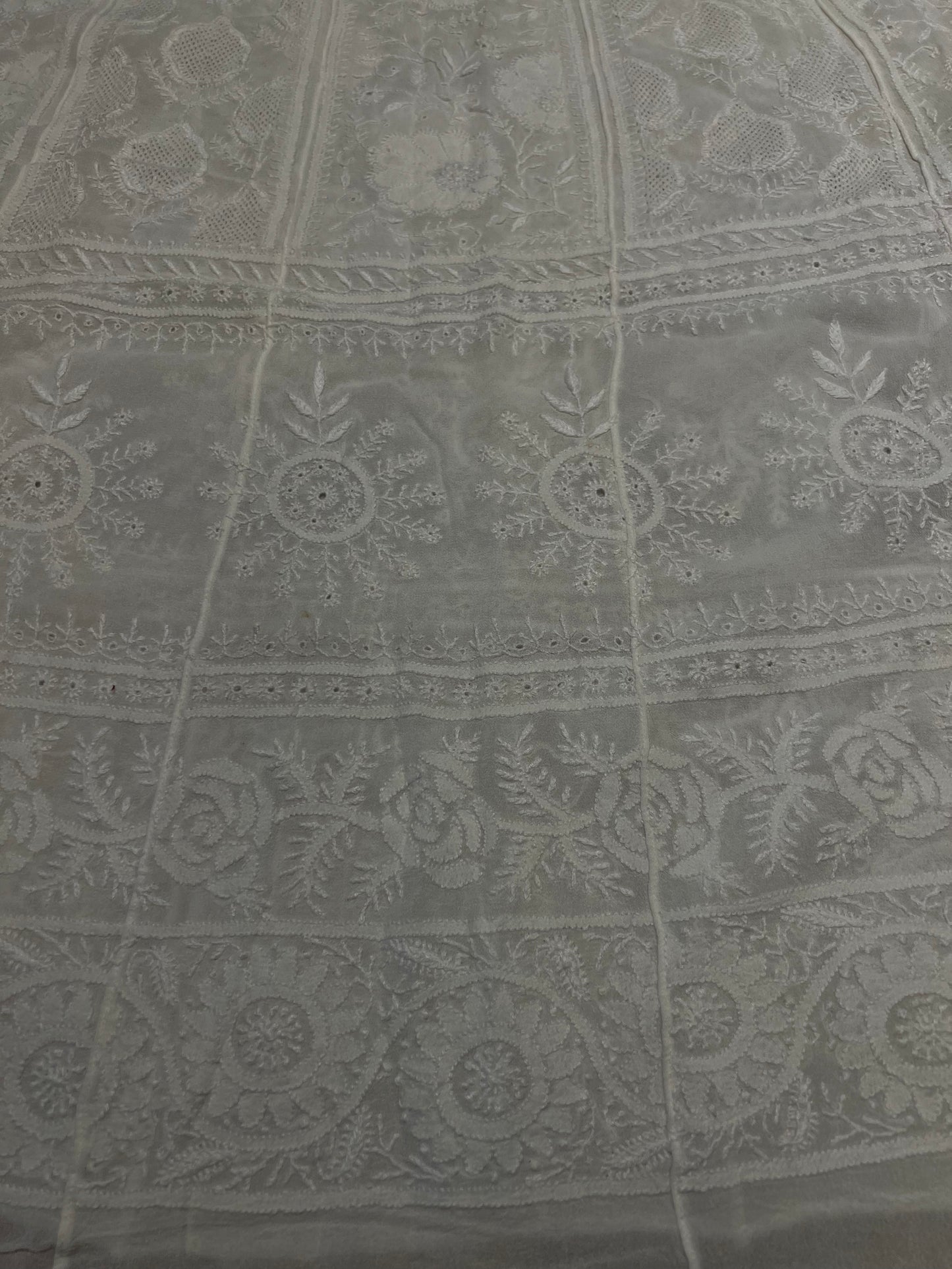 Dyeable Pure Georgette Chikankari Anarkali and Dupatta