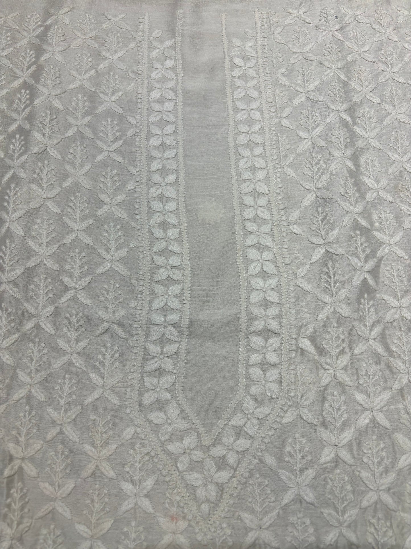 Dyeable Chanderi Silk Chikankari Men's Kurta