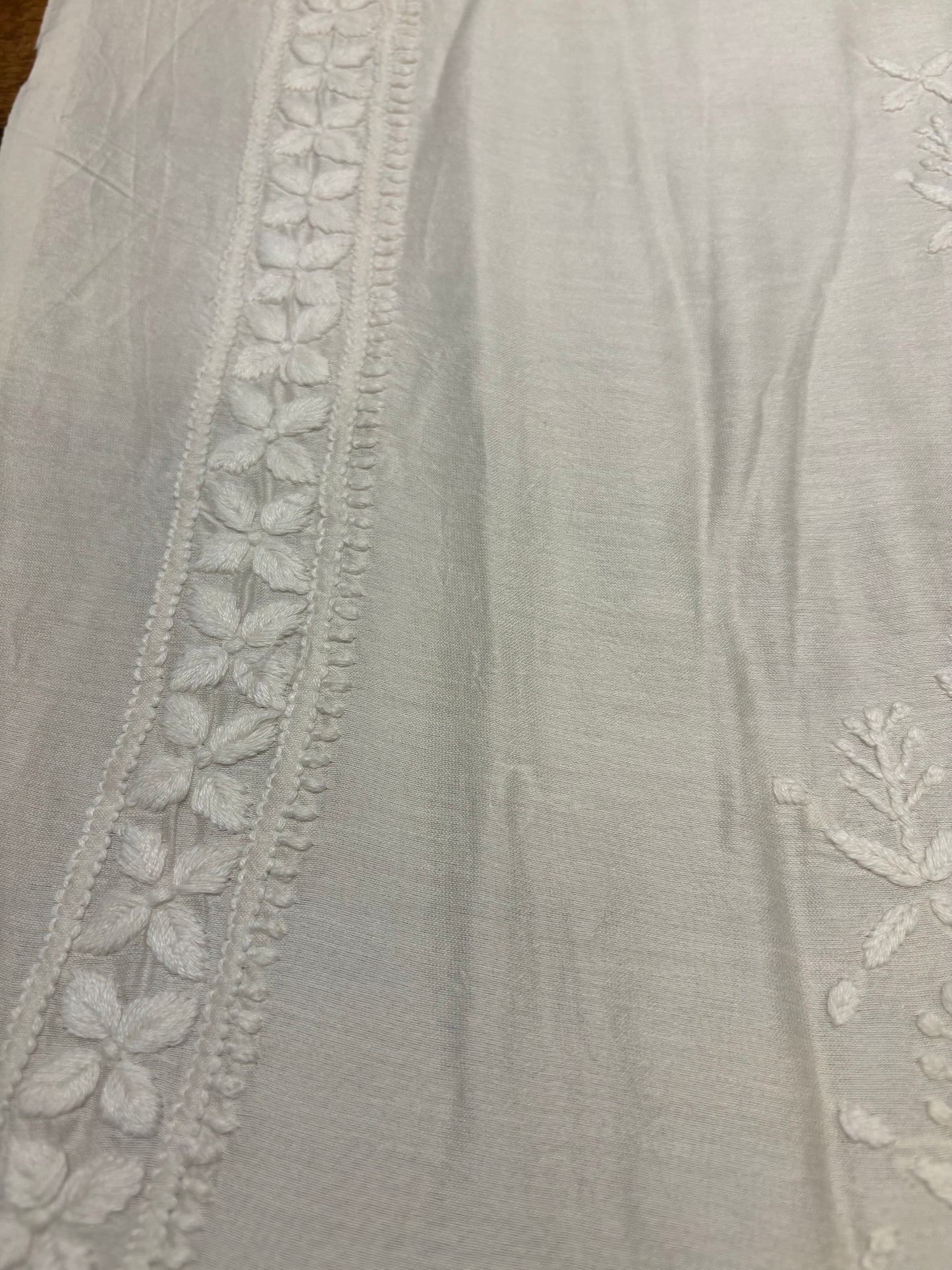 Dyeable Chanderi Silk Chikankari Men's Kurta