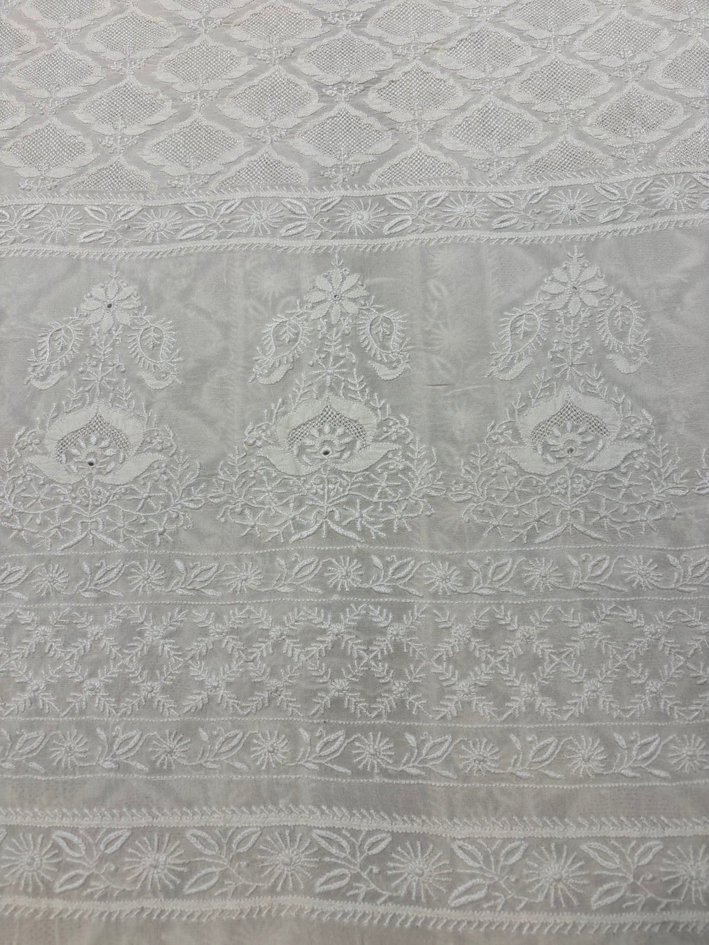 Dyeable Pure Georgette Chikankari Sherwani