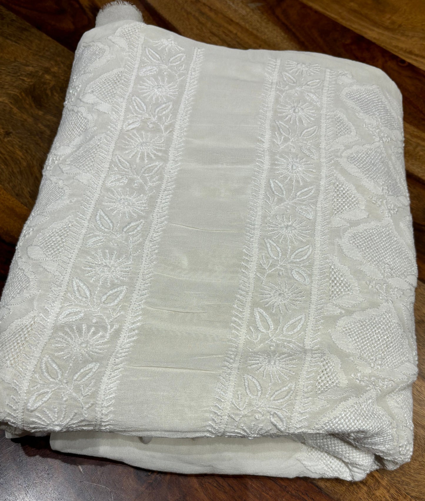 Dyeable Pure Georgette Chikankari Sherwani