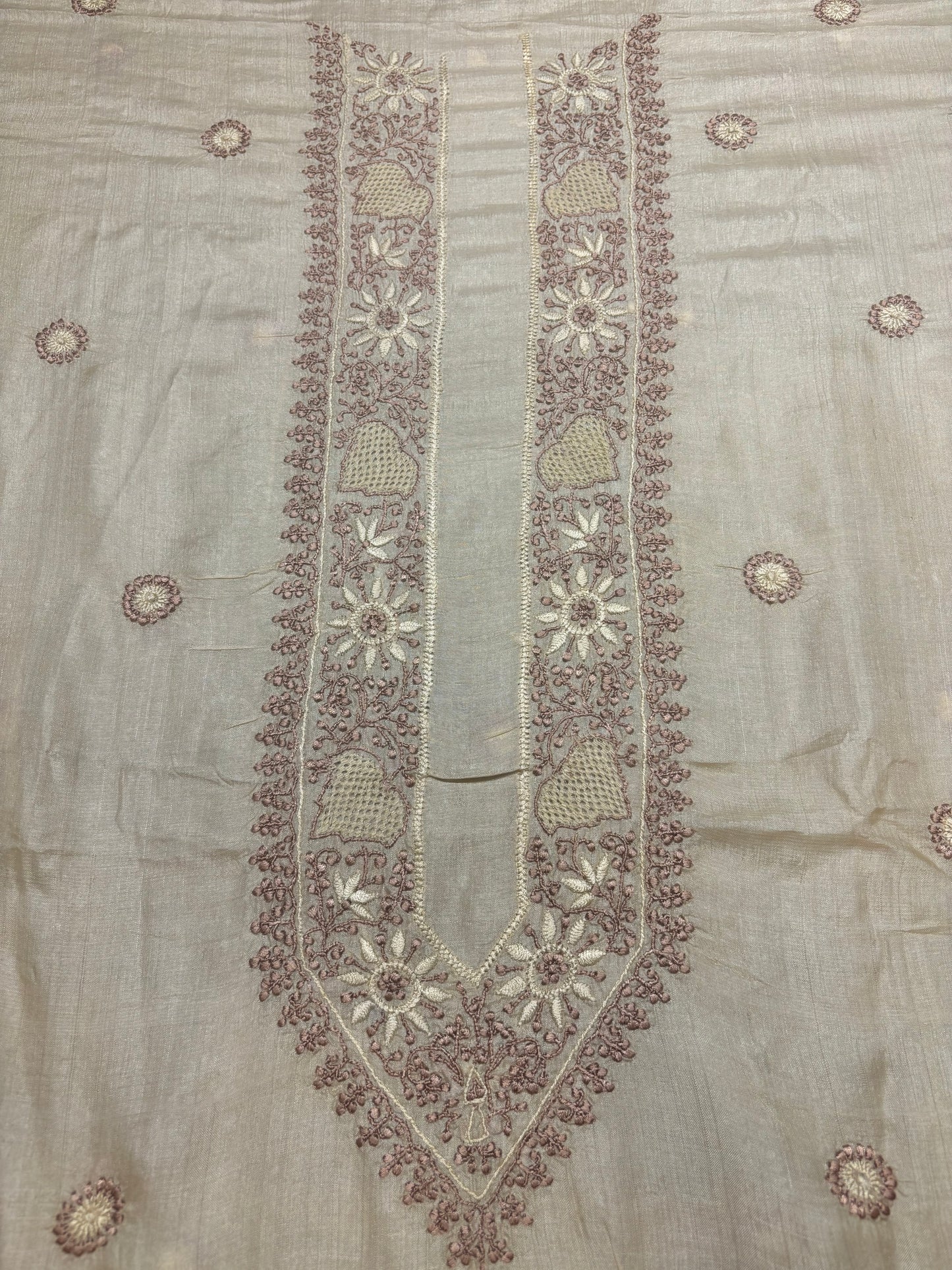 Dyeable Tussar Silk Chikankari Men's Kurta