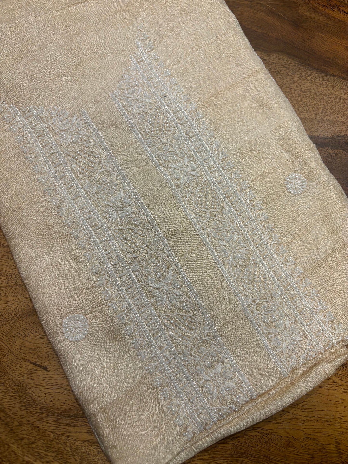 Dyeable Tussar Silk Chikankari Men's Kurta