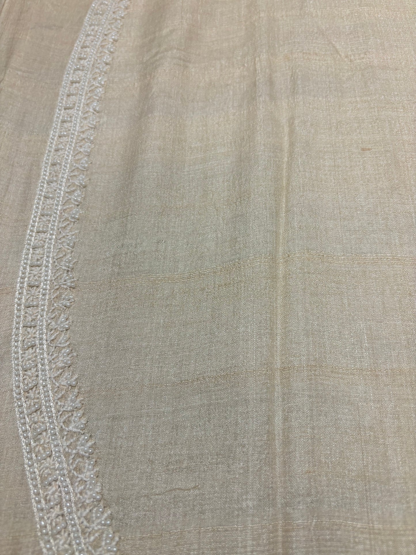 Dyeable Tussar Silk Chikankari Men's Kurta