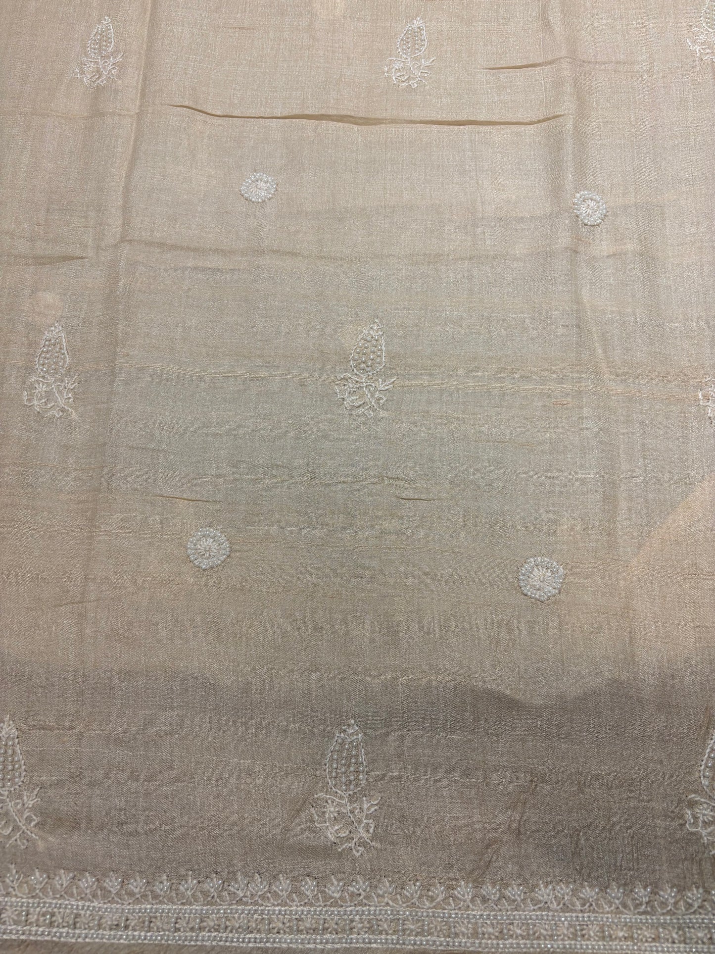 Dyeable Tussar Silk Chikankari Men's Kurta