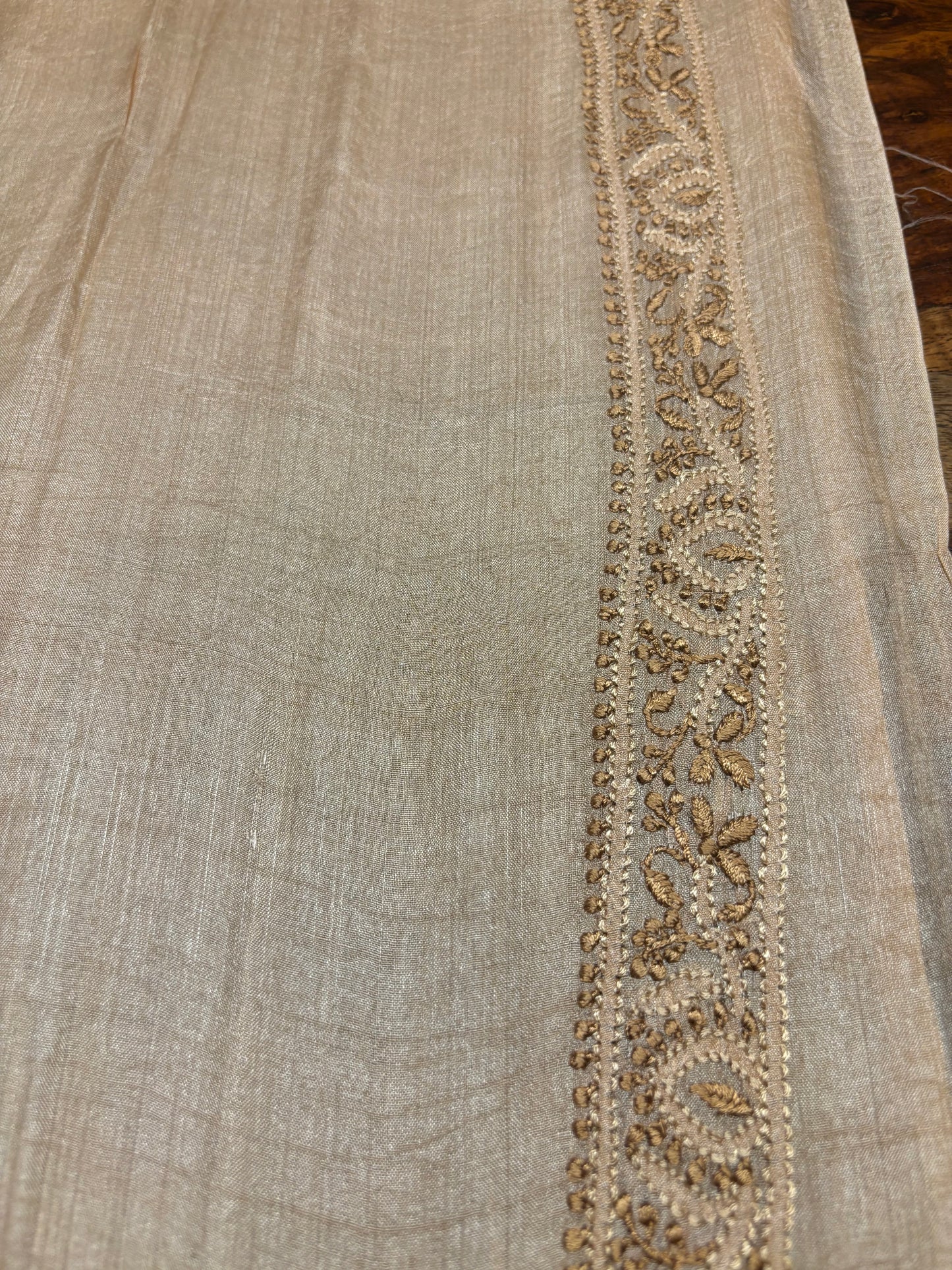 Dyeable Tussar Silk Chikankari Men's Kurta