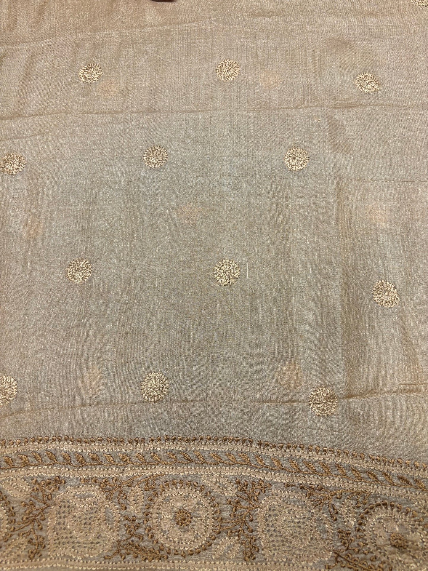 Dyeable Tussar Silk Chikankari Men's Kurta