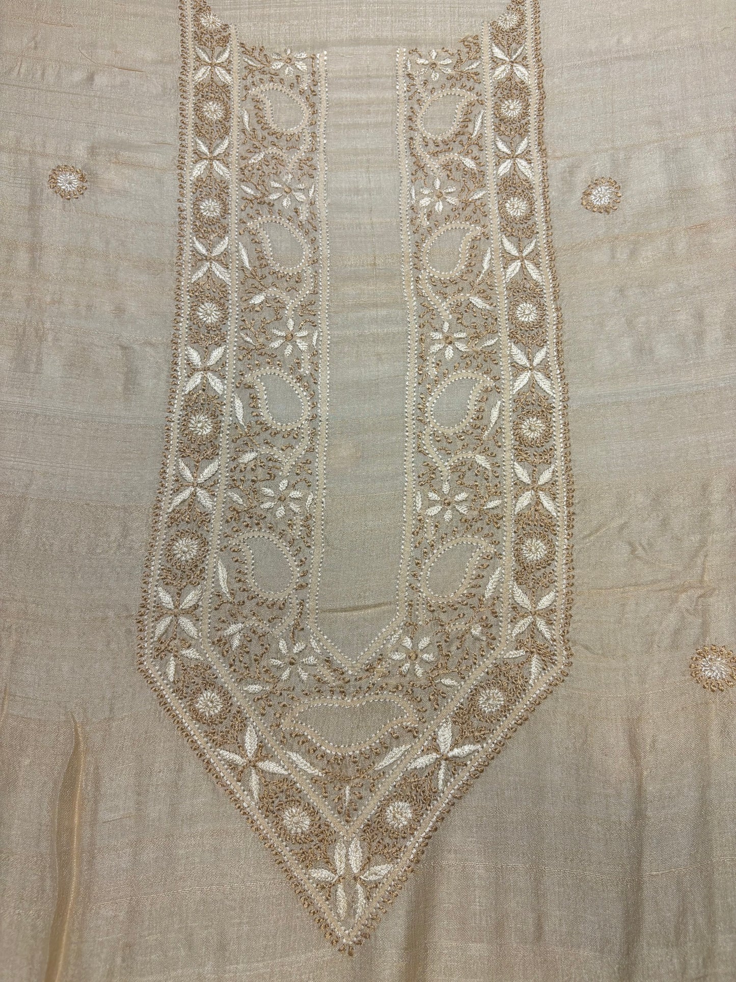 Dyeable Tussar Silk Chikankari Men's Kurta