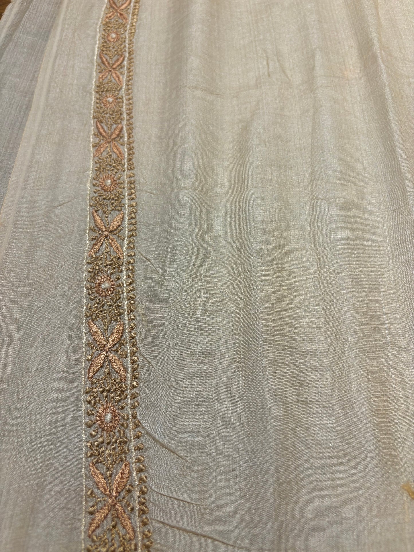 Dyeable Tussar Silk Chikankari Men's Kurta