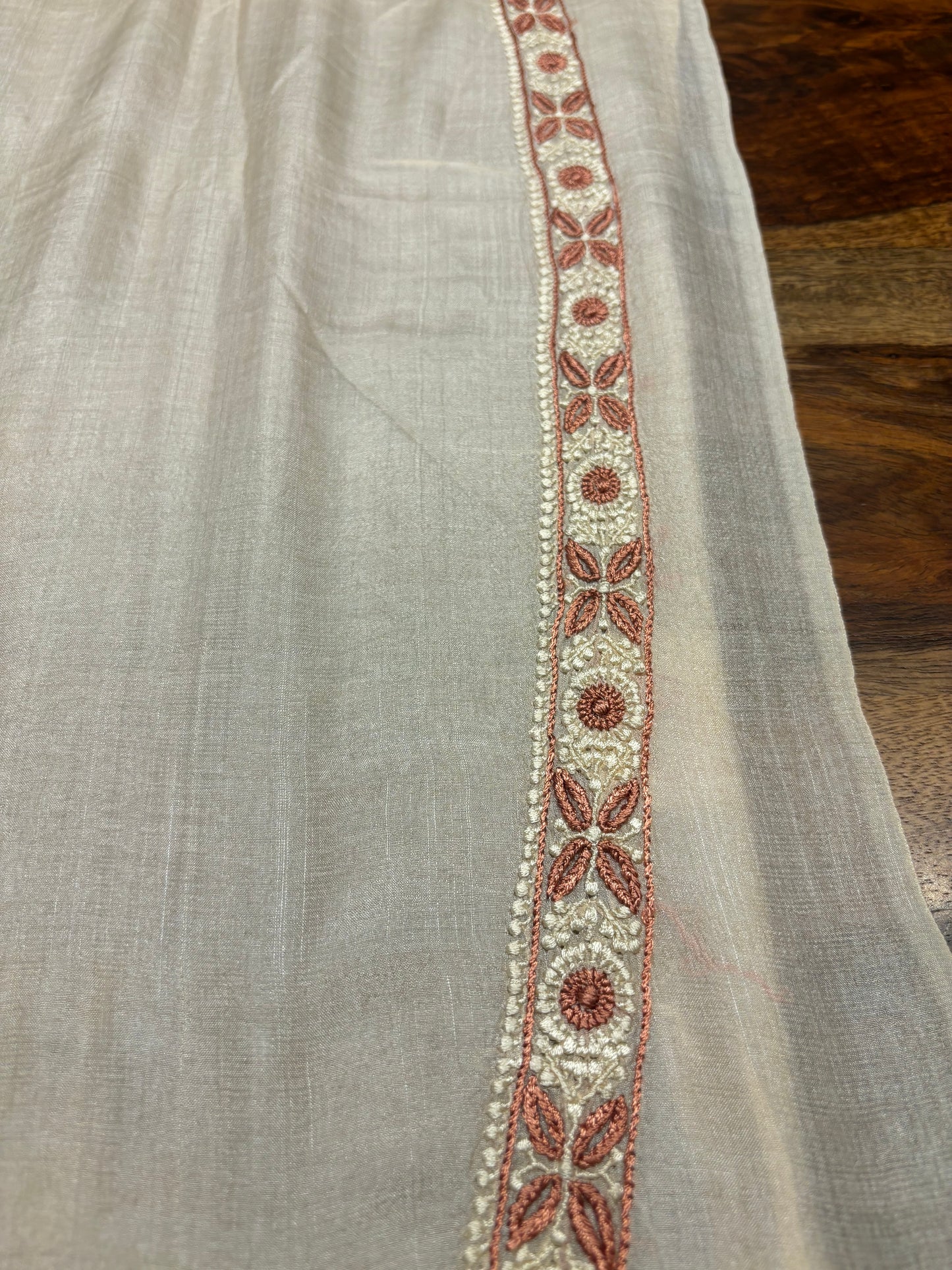 Dyeable Tussar Silk Chikankari Men's Kurta