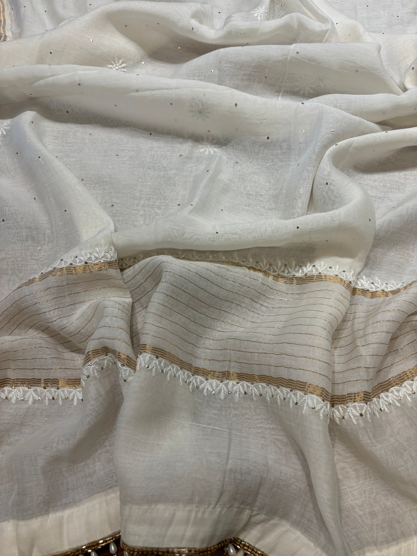 Dyeable Chanderi Mul Chikankari Anarkali and Dupatta