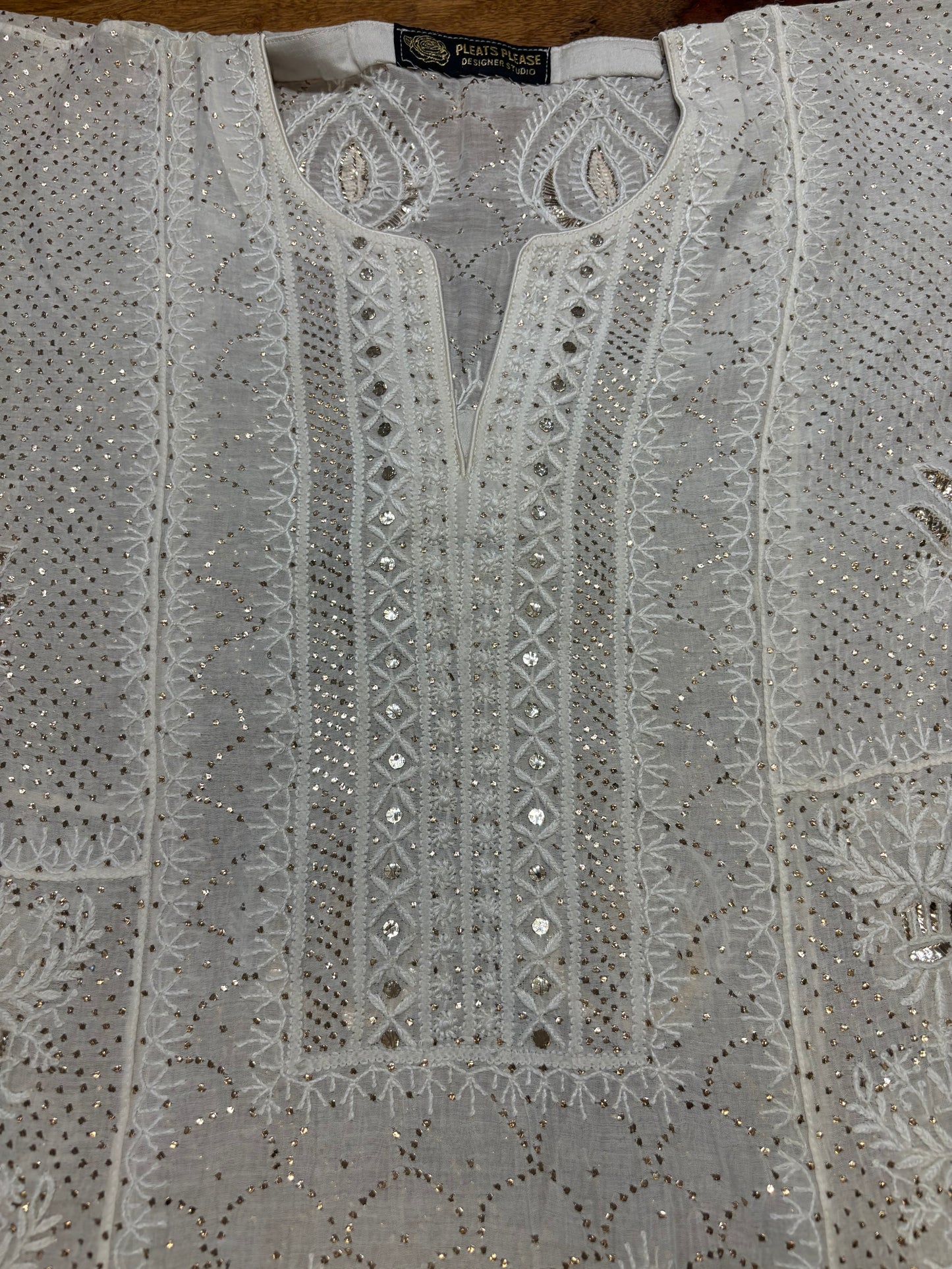 Dyeable Chanderi Mul Chikankari Anarkali and Dupatta