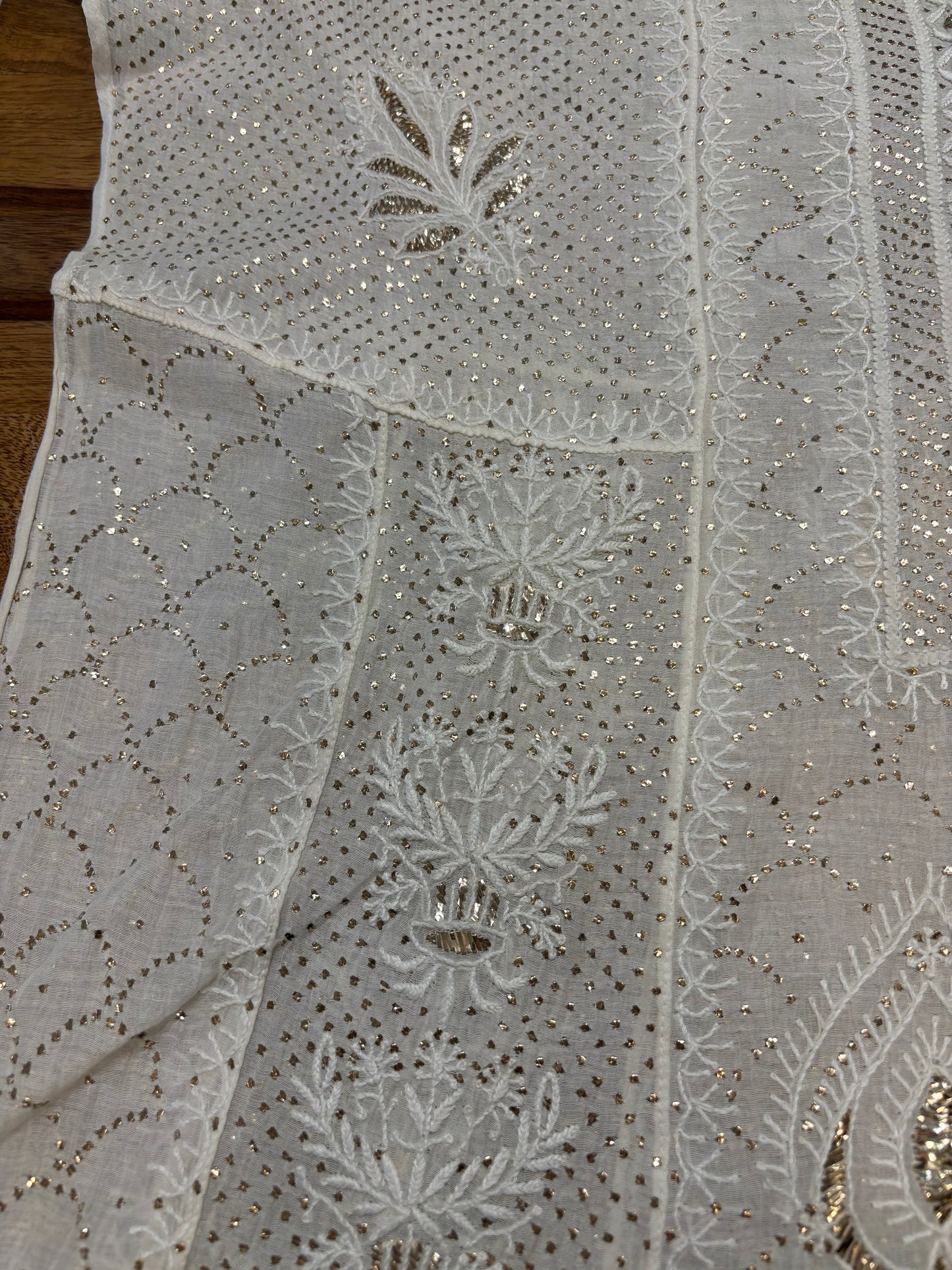 Dyeable Chanderi Mul Chikankari Anarkali and Dupatta