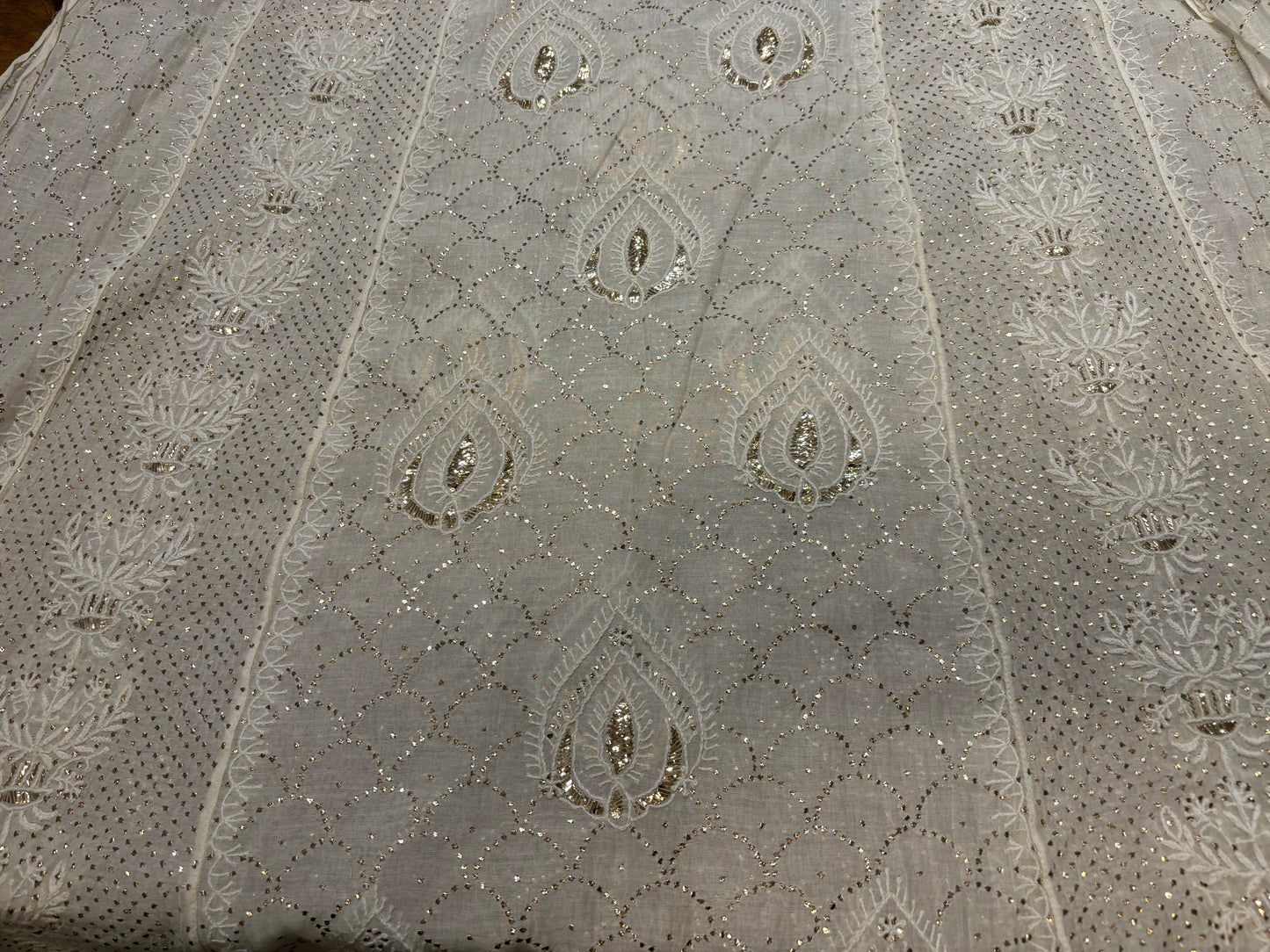 Dyeable Chanderi Mul Chikankari Anarkali and Dupatta