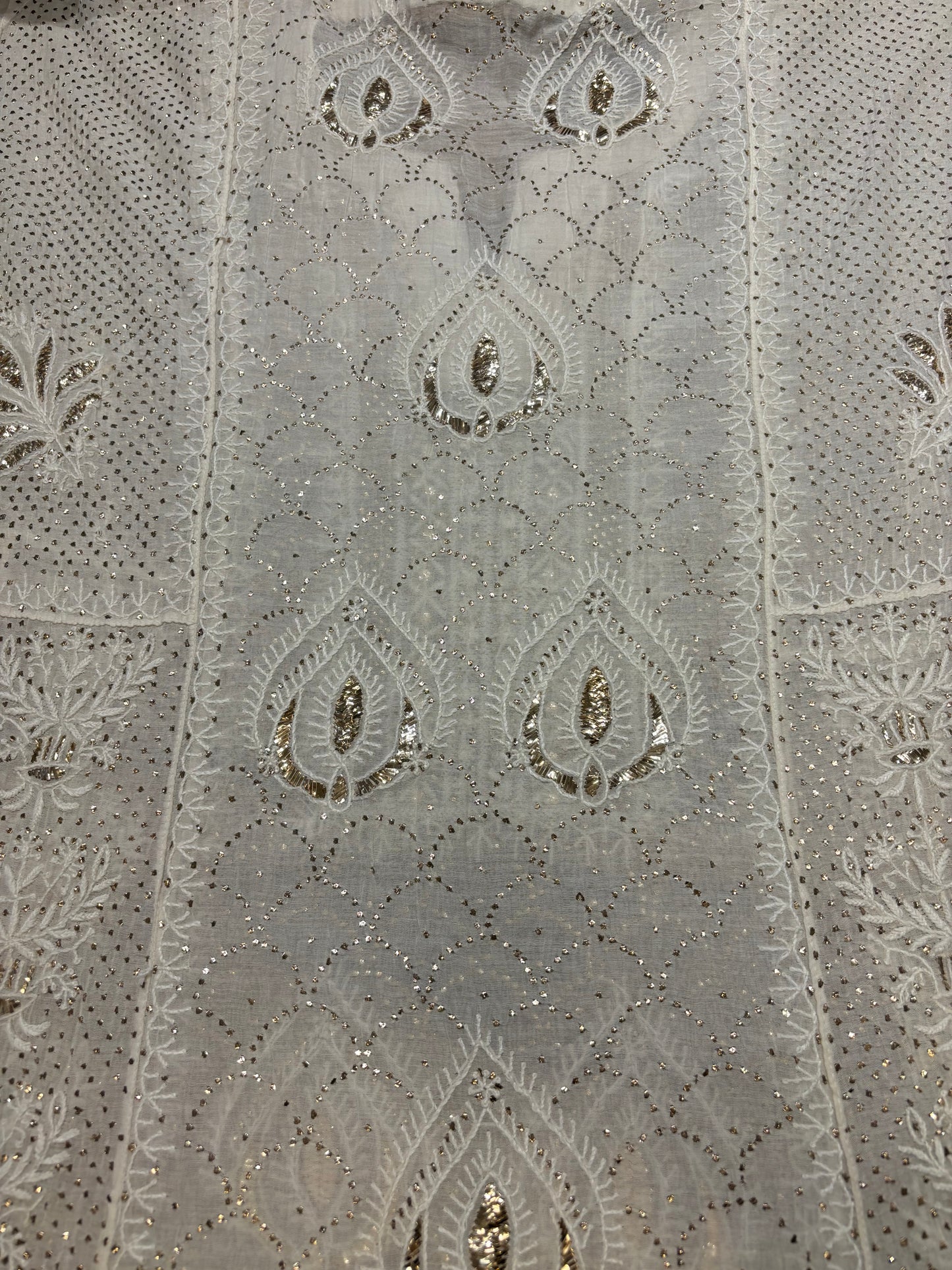 Dyeable Chanderi Mul Chikankari Anarkali and Dupatta