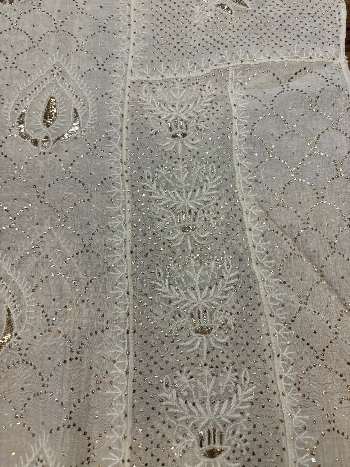 Dyeable Chanderi Mul Chikankari Anarkali and Dupatta