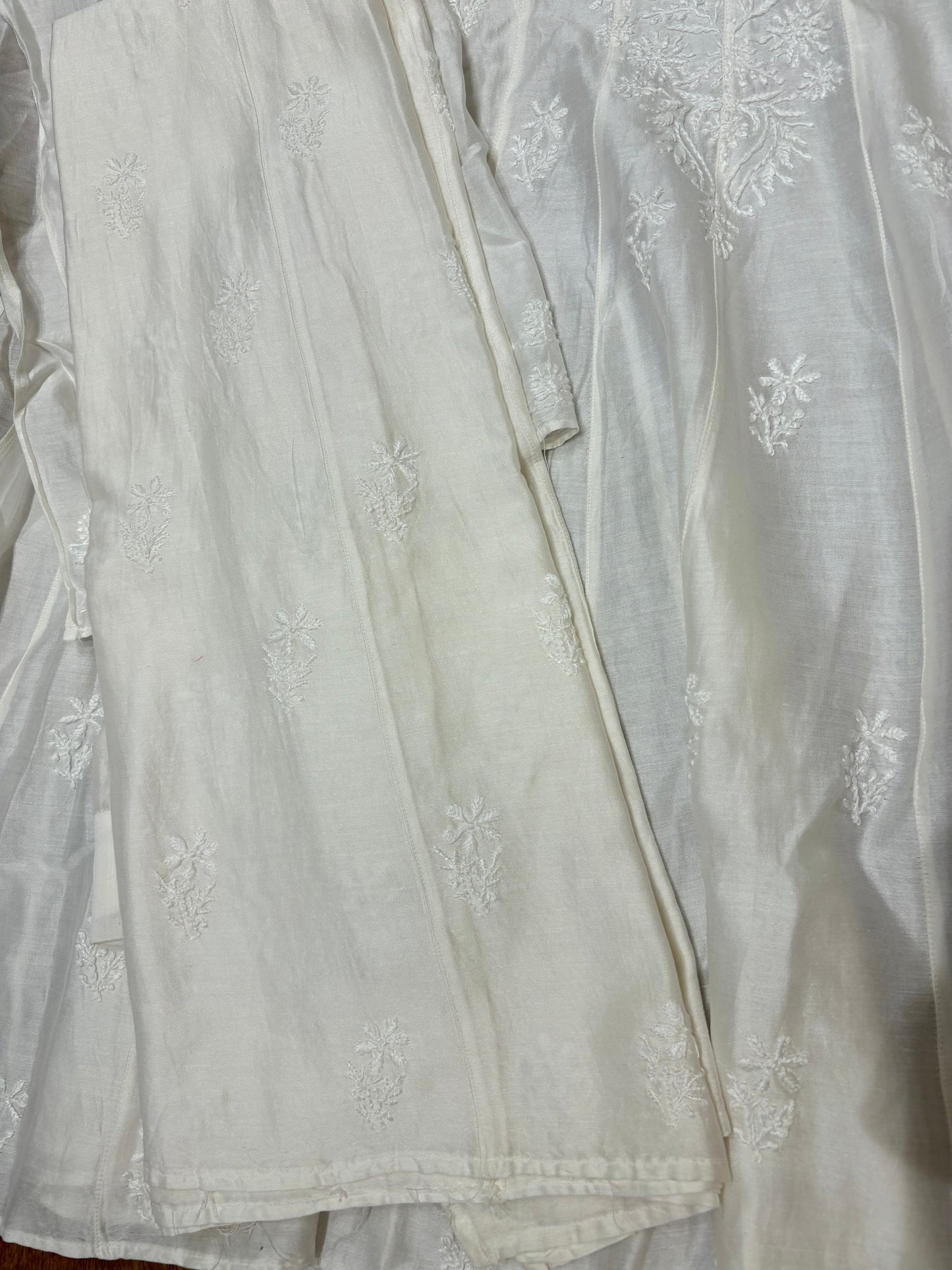 Dyeable Chanderi Silk Chikankari Co-Ord Set