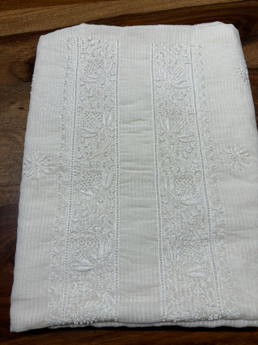 Dyeable Kota Chikankari Men's Kurta Fabric