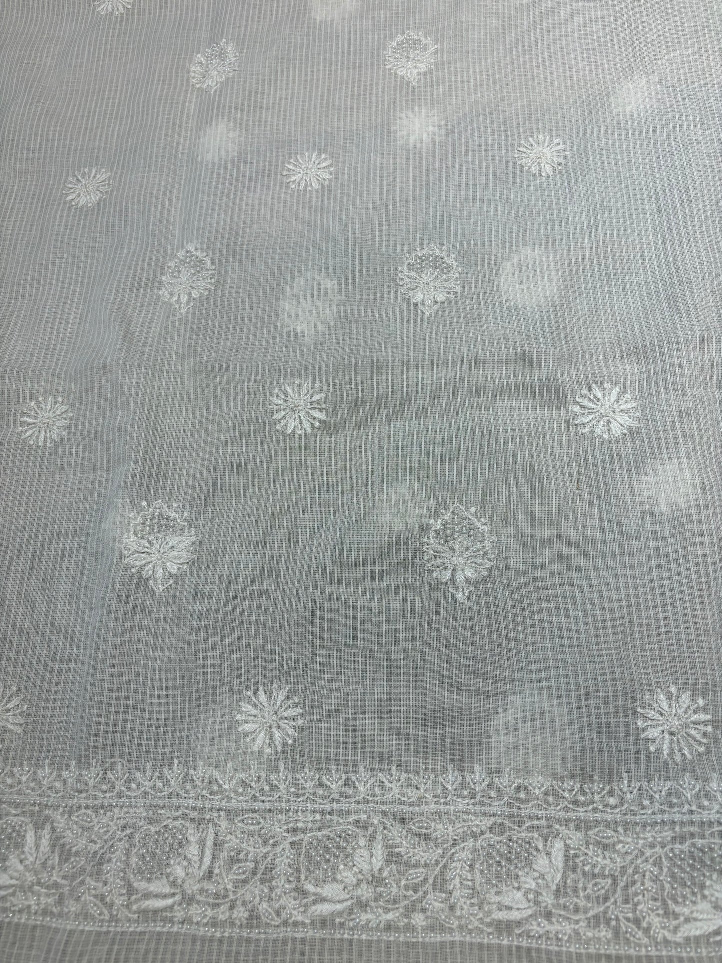 Dyeable Kota Chikankari Men's Kurta Fabric