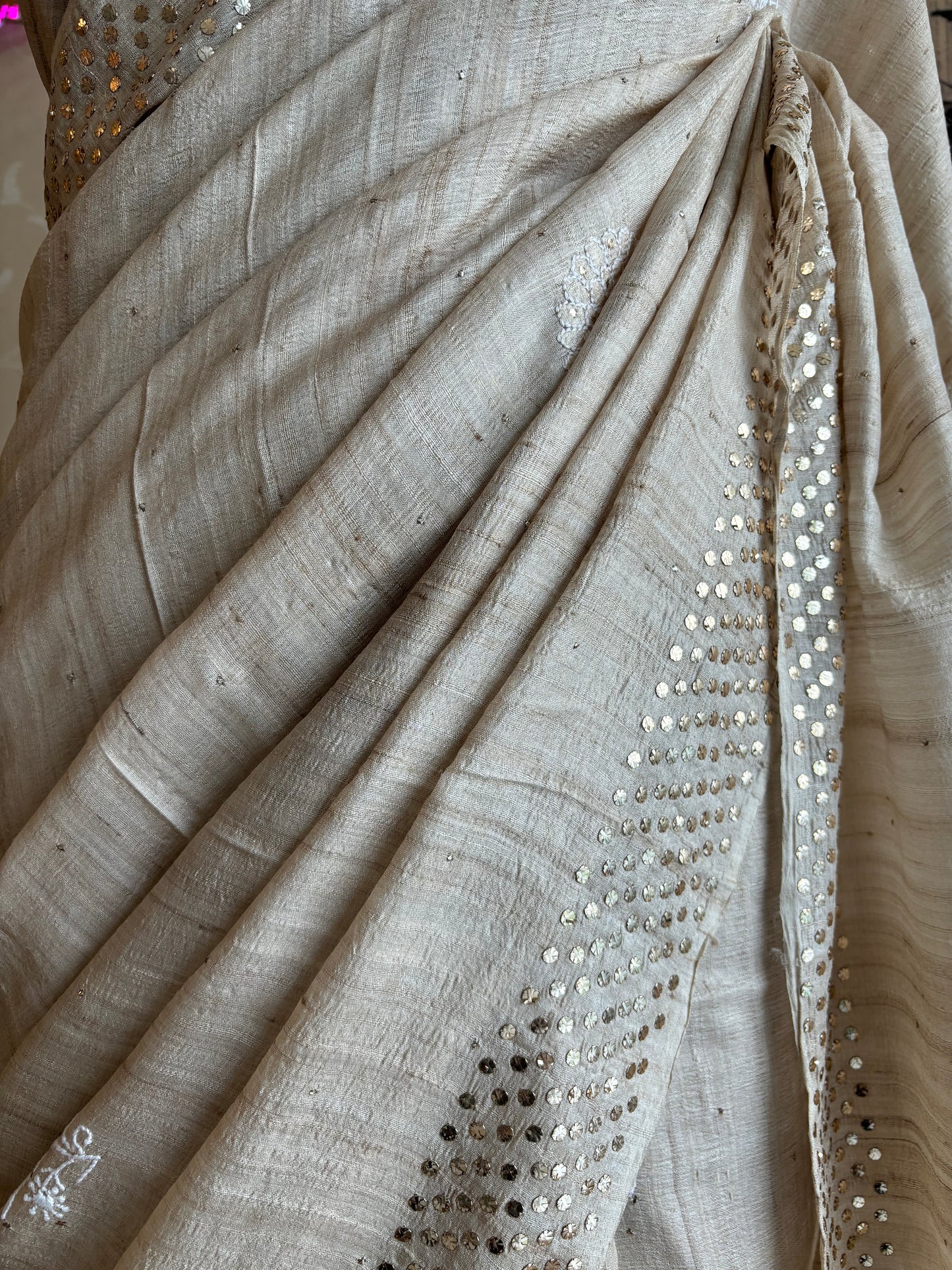 Dyeable Silk Chikankari Saree