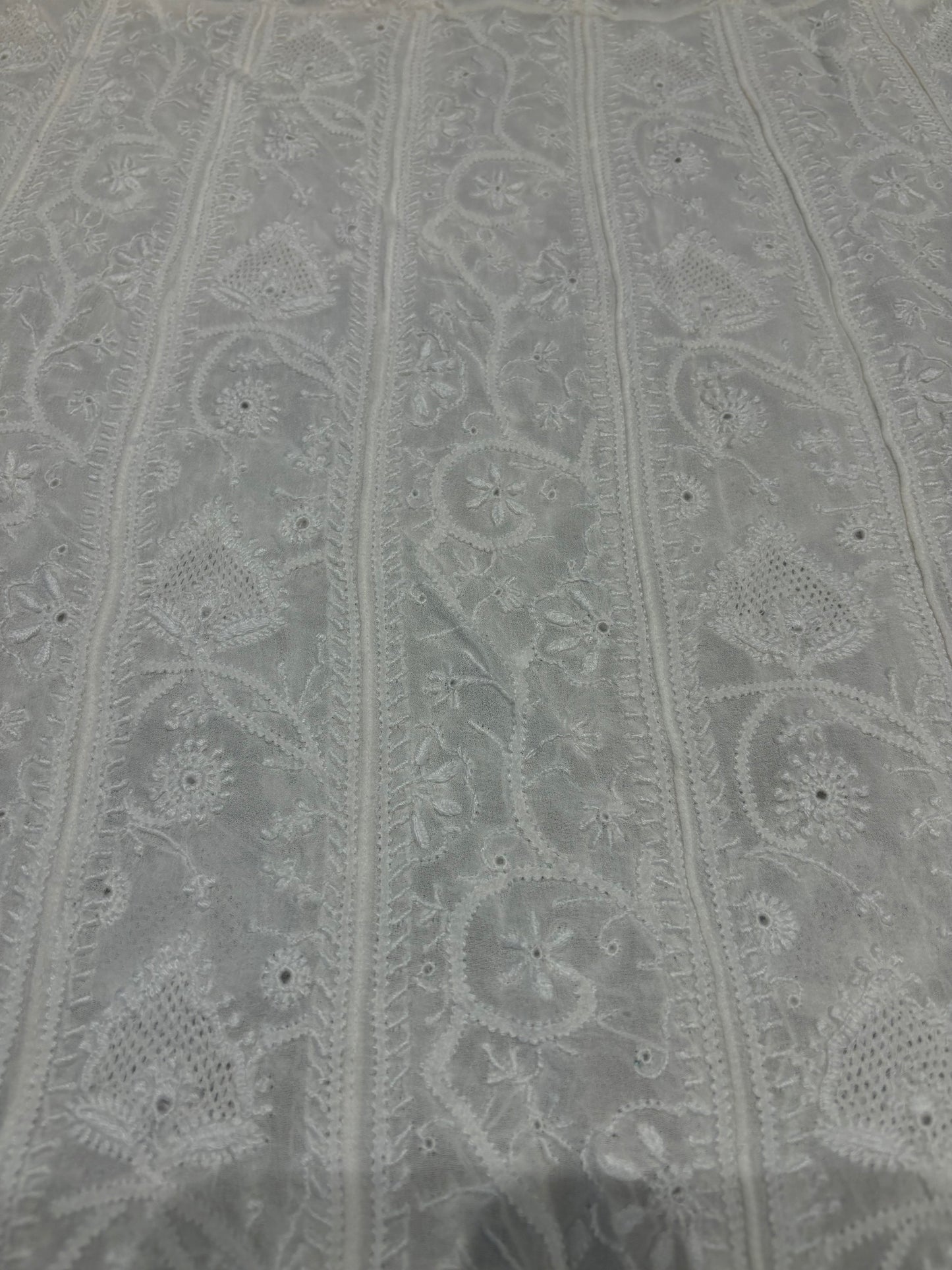 Dyeable Pure Georgette Chikankari Anarkali and Dupatta