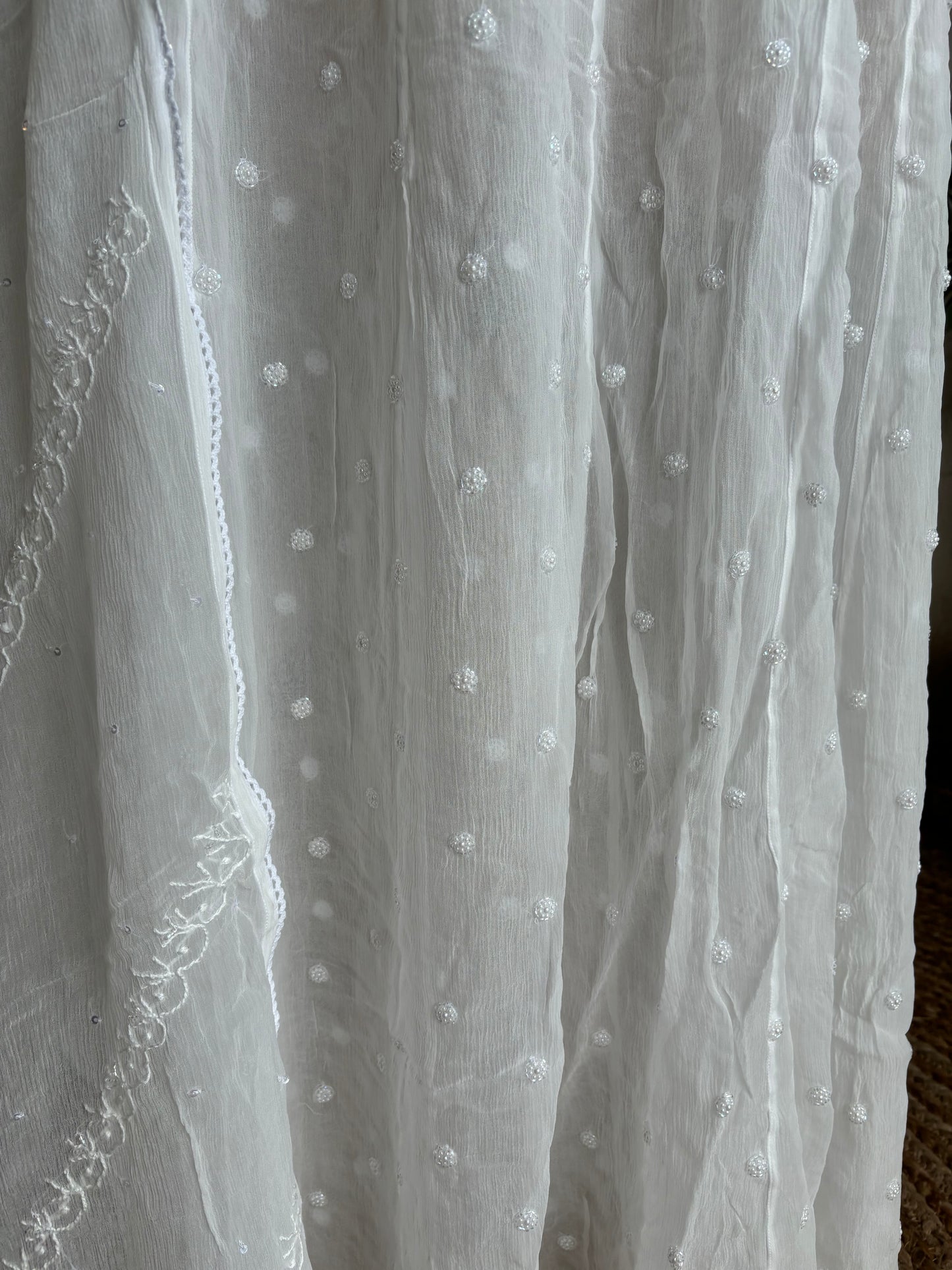 Dyeable Chiffon Chikankari Anarkali and Dupatta