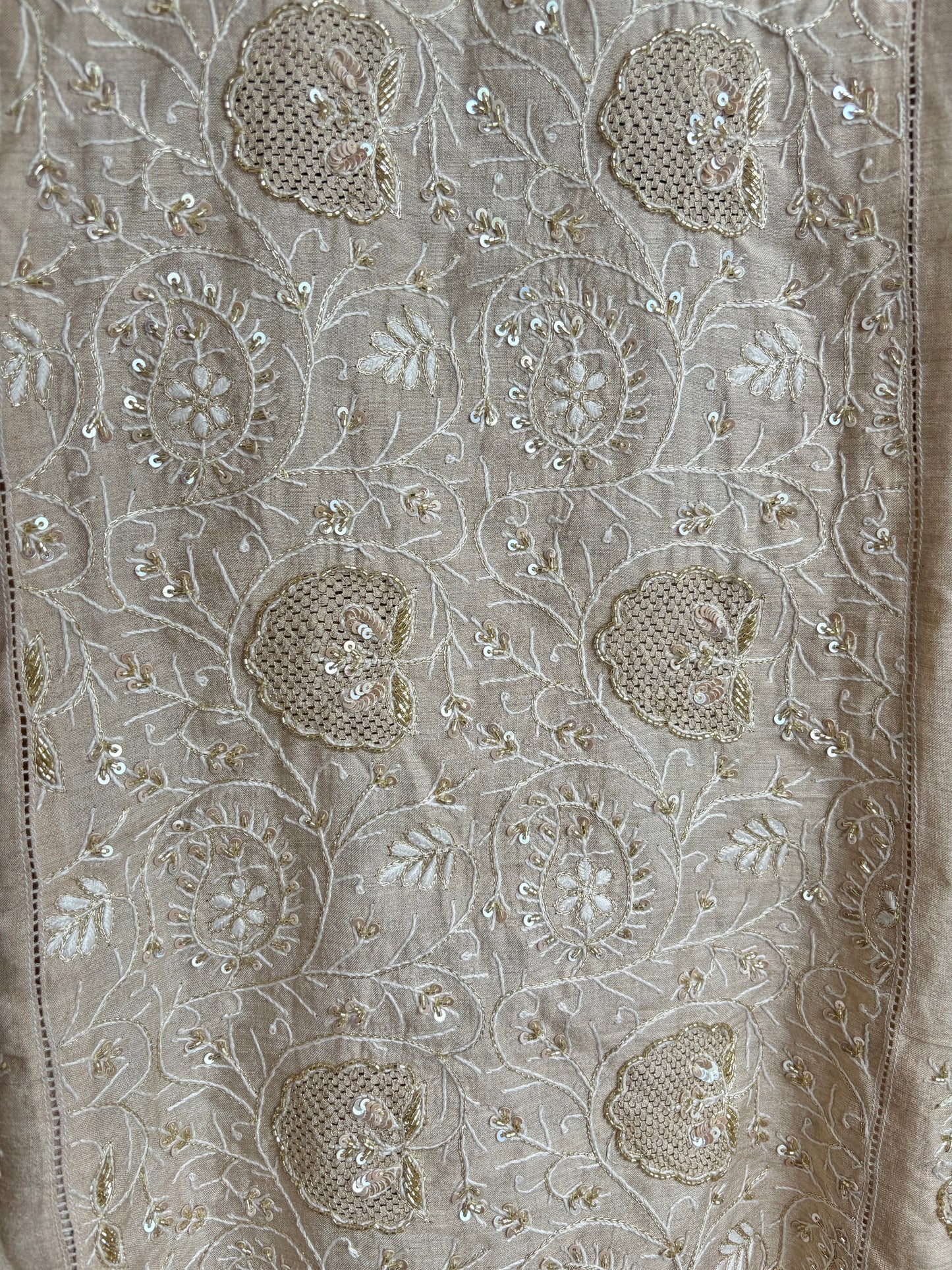 Dyeable Natural Silk Chikankari Kurta and Dupatta