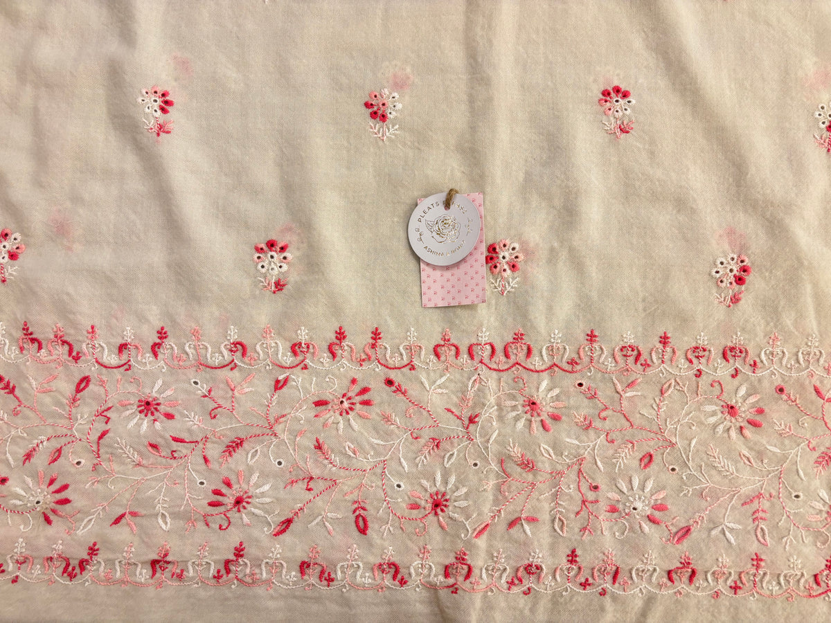 Ivory Pashmina Winter Fine Chikankari Kurta & Shawl