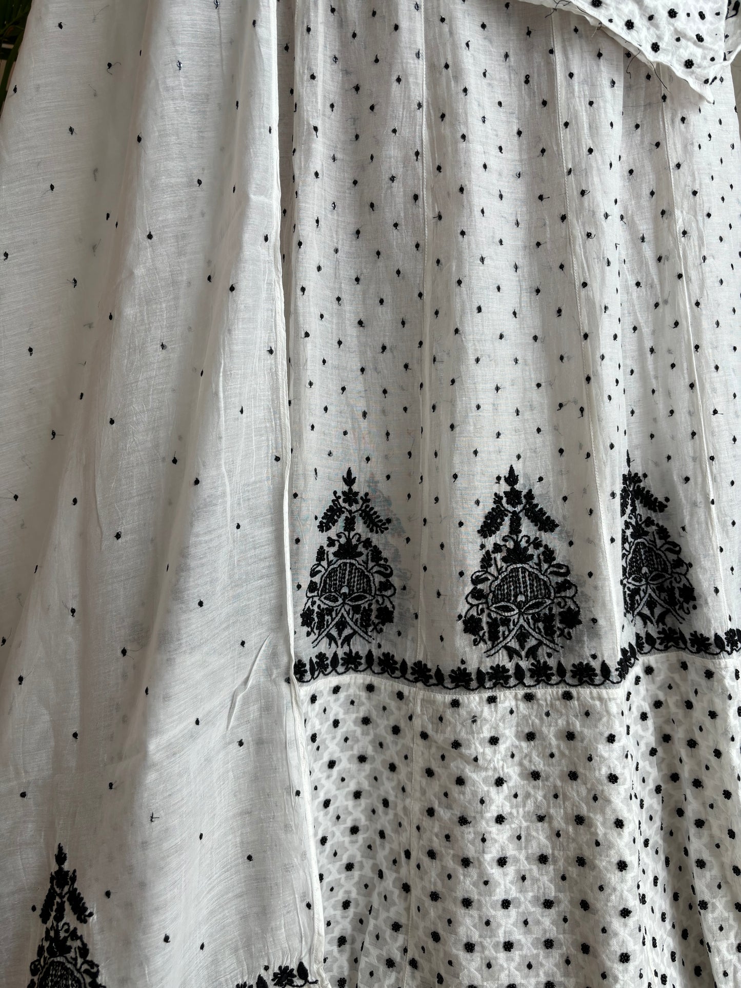 Dyeable Chanderi Mul Chikankari Anarkali Kurta and Dupatta