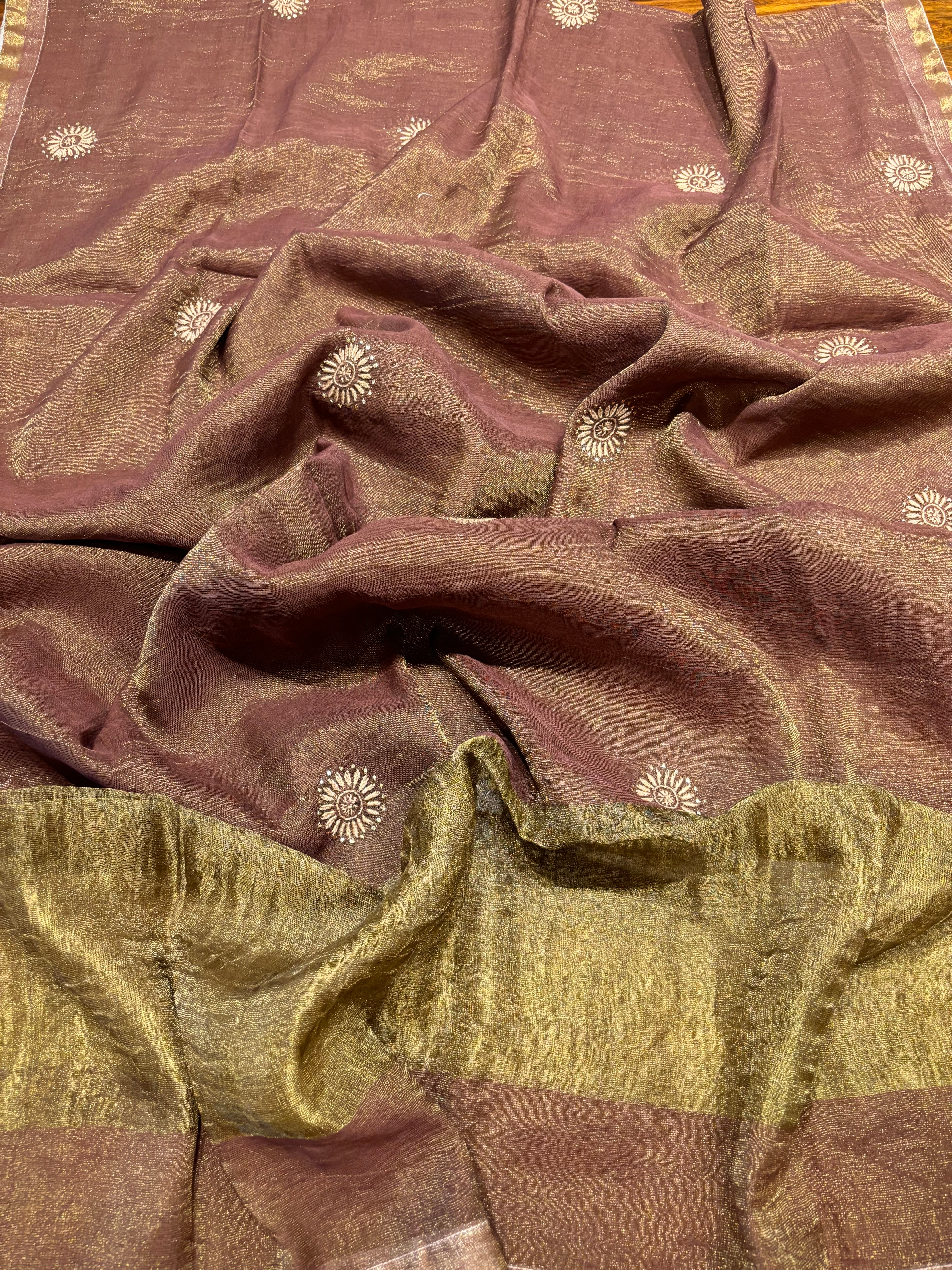 Garnet Pure Tissue Chikankari Anarkali and Dupatta