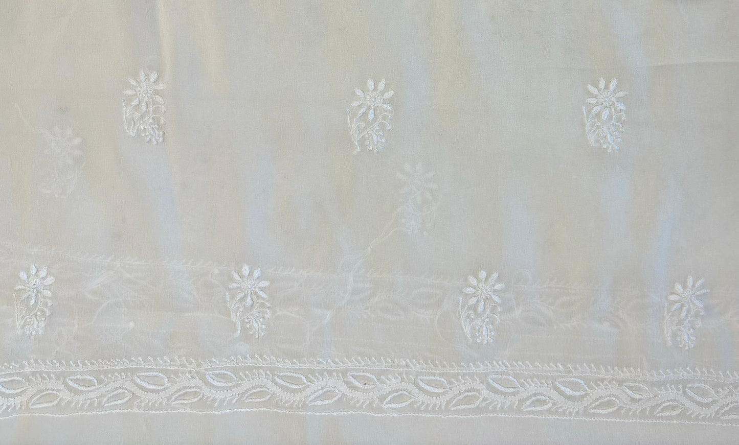 Dyeable Pure Georgette Chikankari Kurta and Dupatta fabric