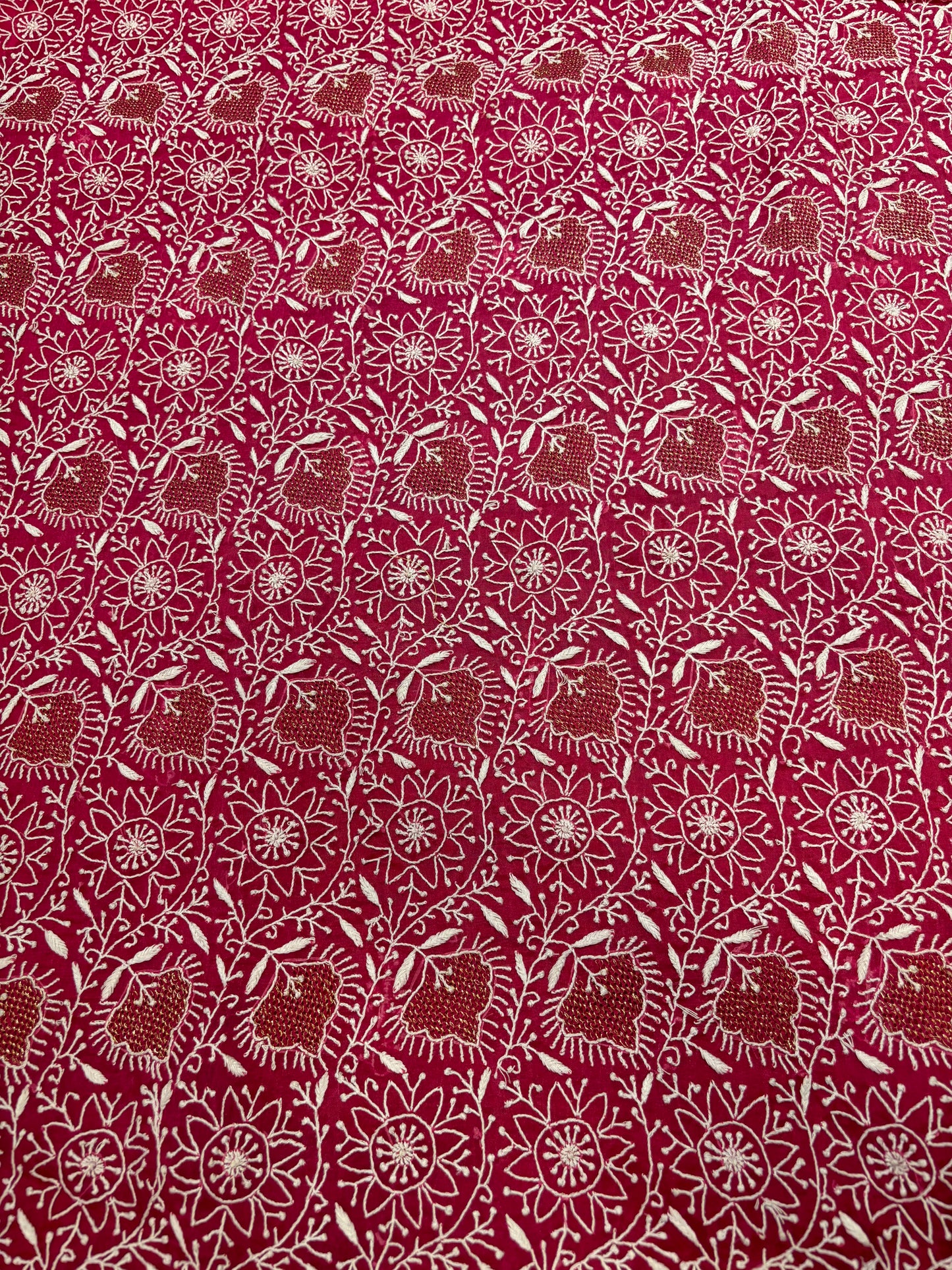 Pink Organza Silk Chikankari Kurta and Dupatta