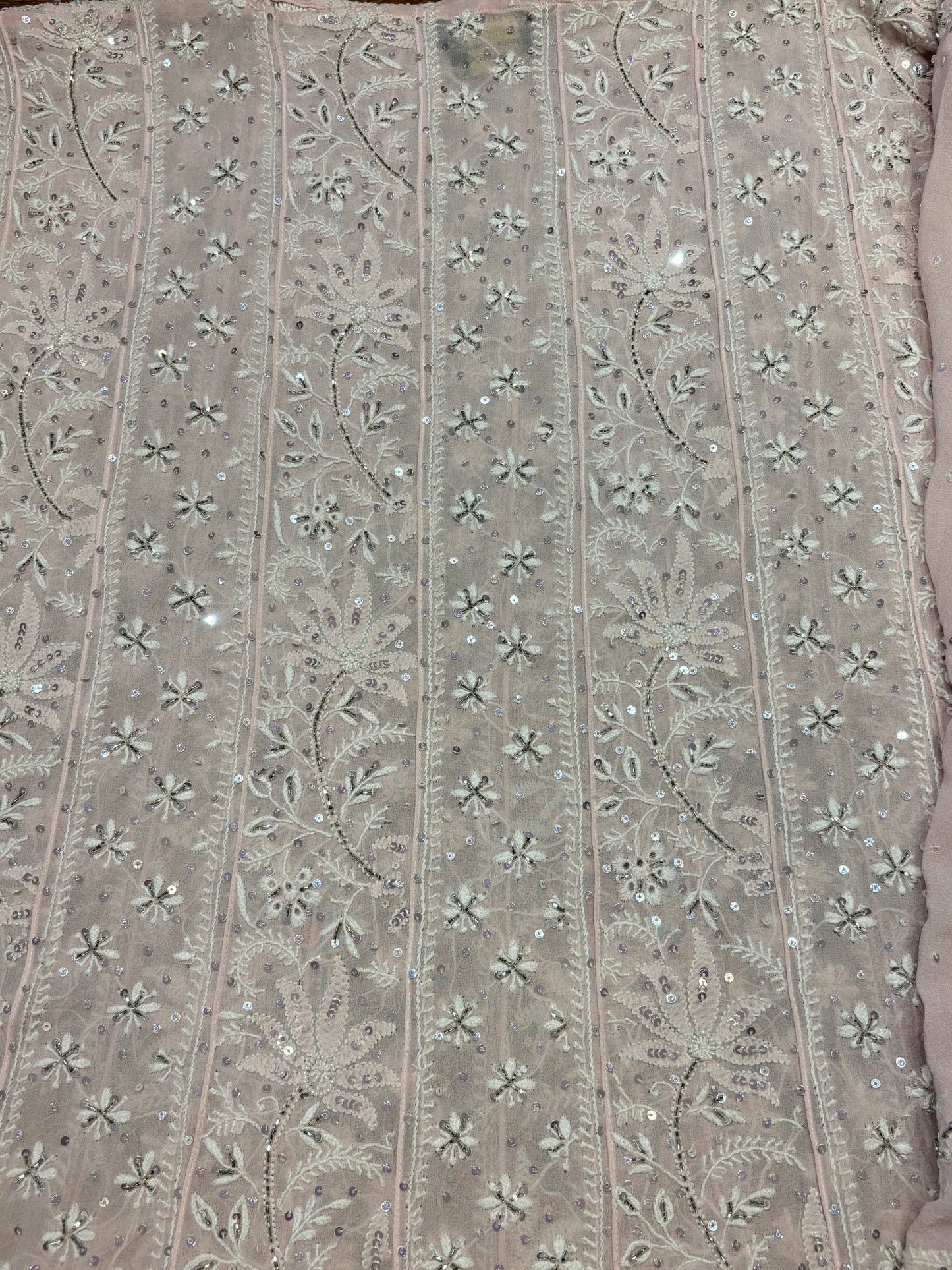 Blush Pink Pure Georgette Chikankari Anarkali Set