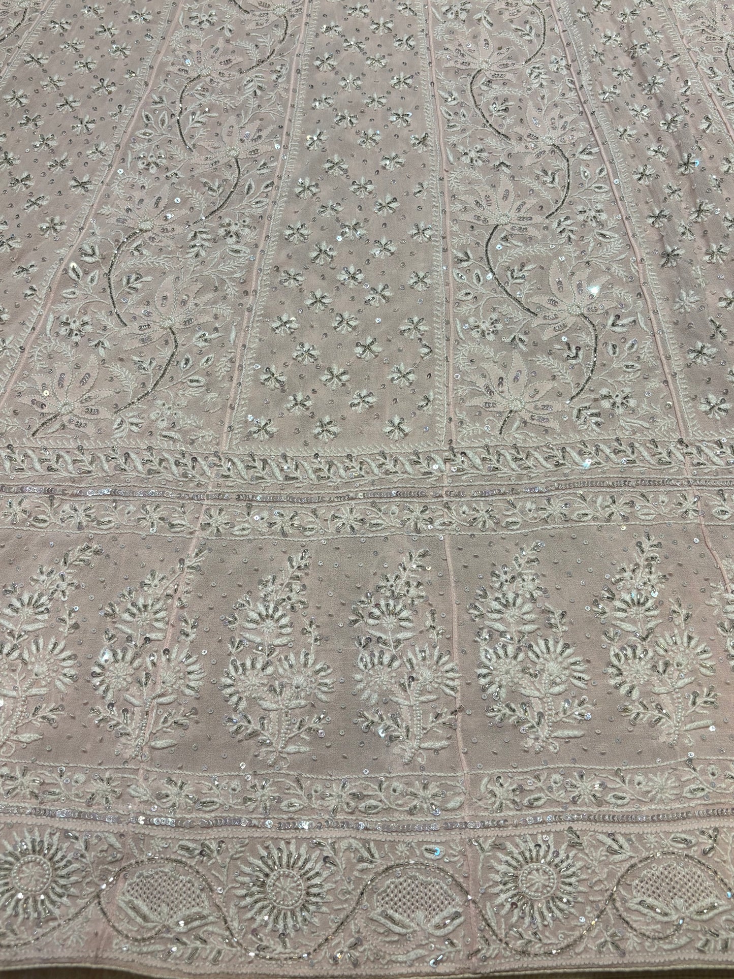 Blush Pink Pure Georgette Chikankari Anarkali Set