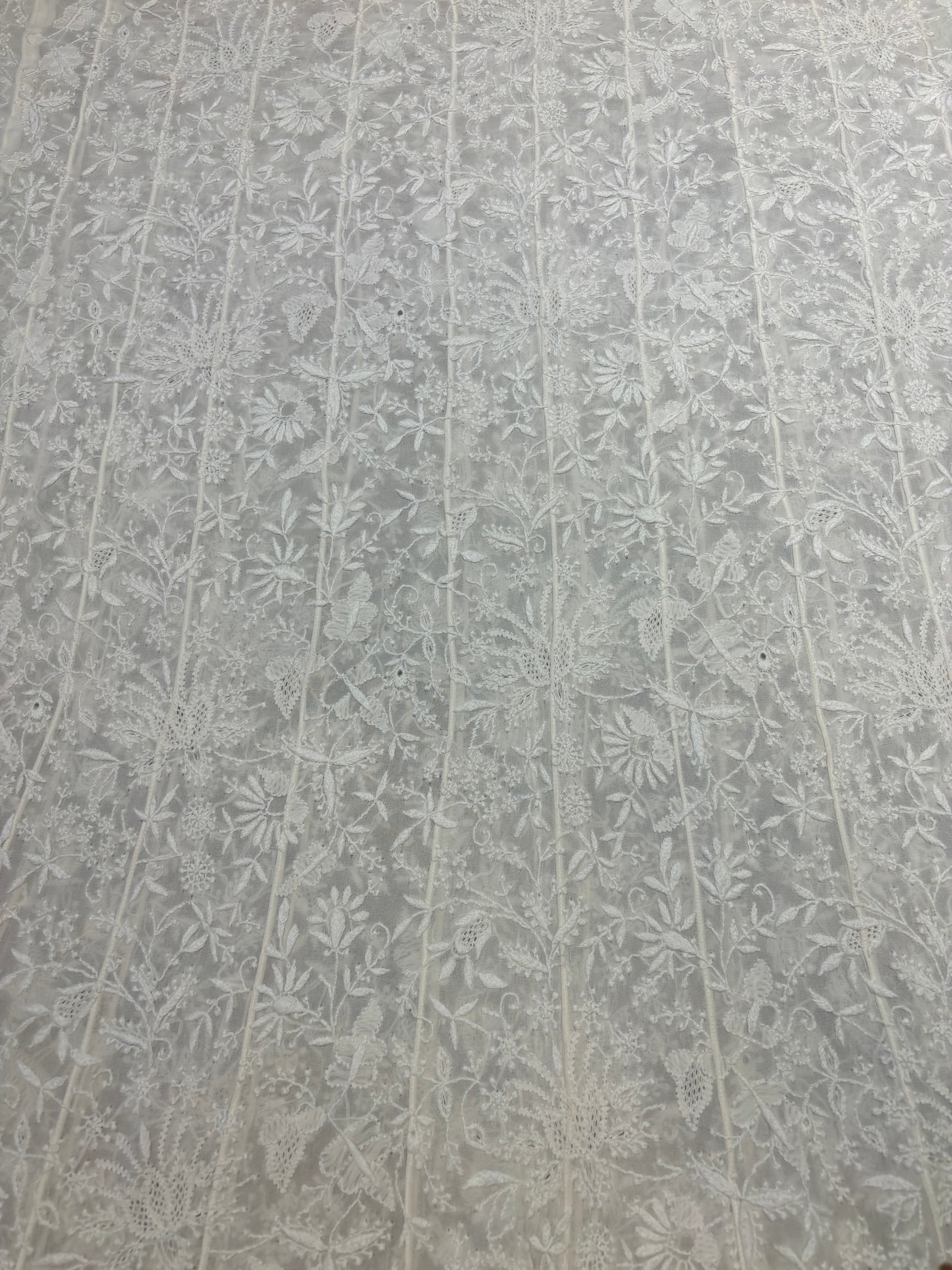 Dyeable Pure Georgette Chikankari Anarkali and Dupatta